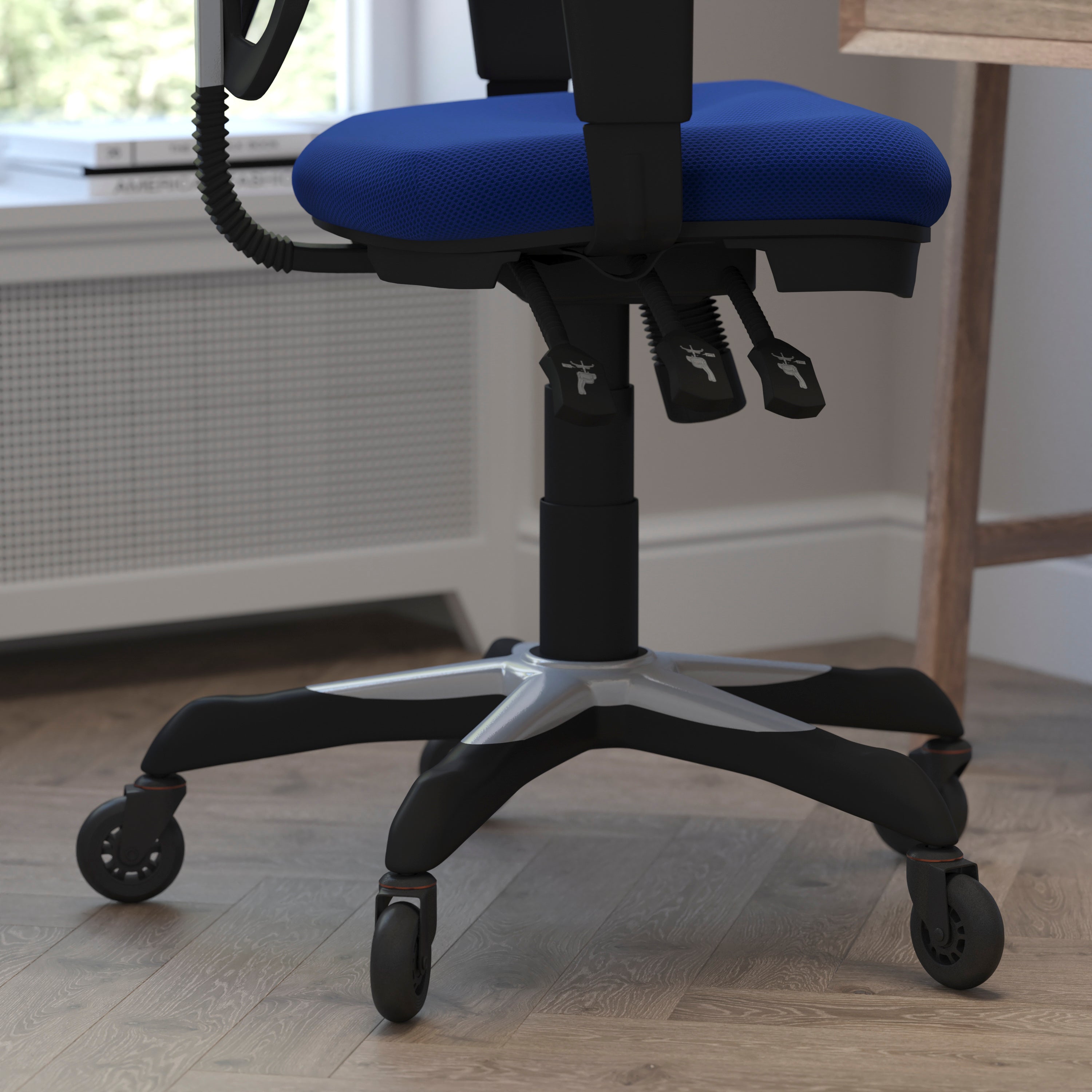 Nicholas Mid-Back Multifunction Executive Swivel Ergonomic Office Chair with Adjustable Arms and Transparent Roller Wheels