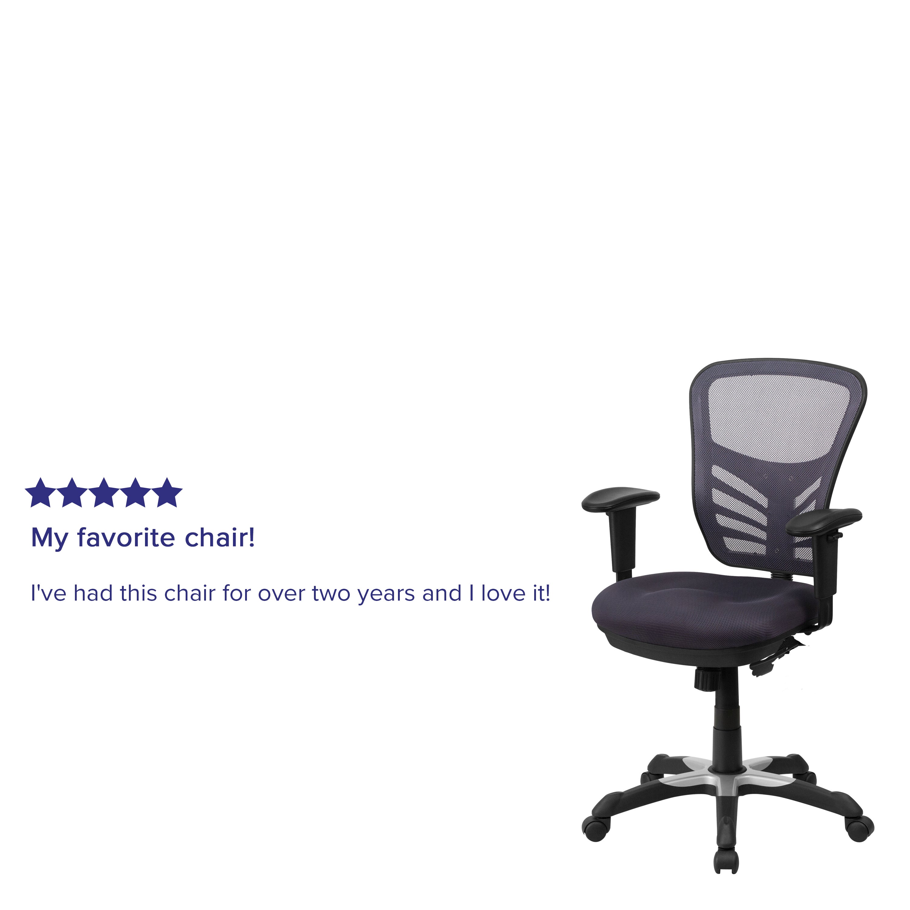Mid-Back Mesh Multifunction Executive Swivel Ergonomic Office Chair with Adjustable Arms