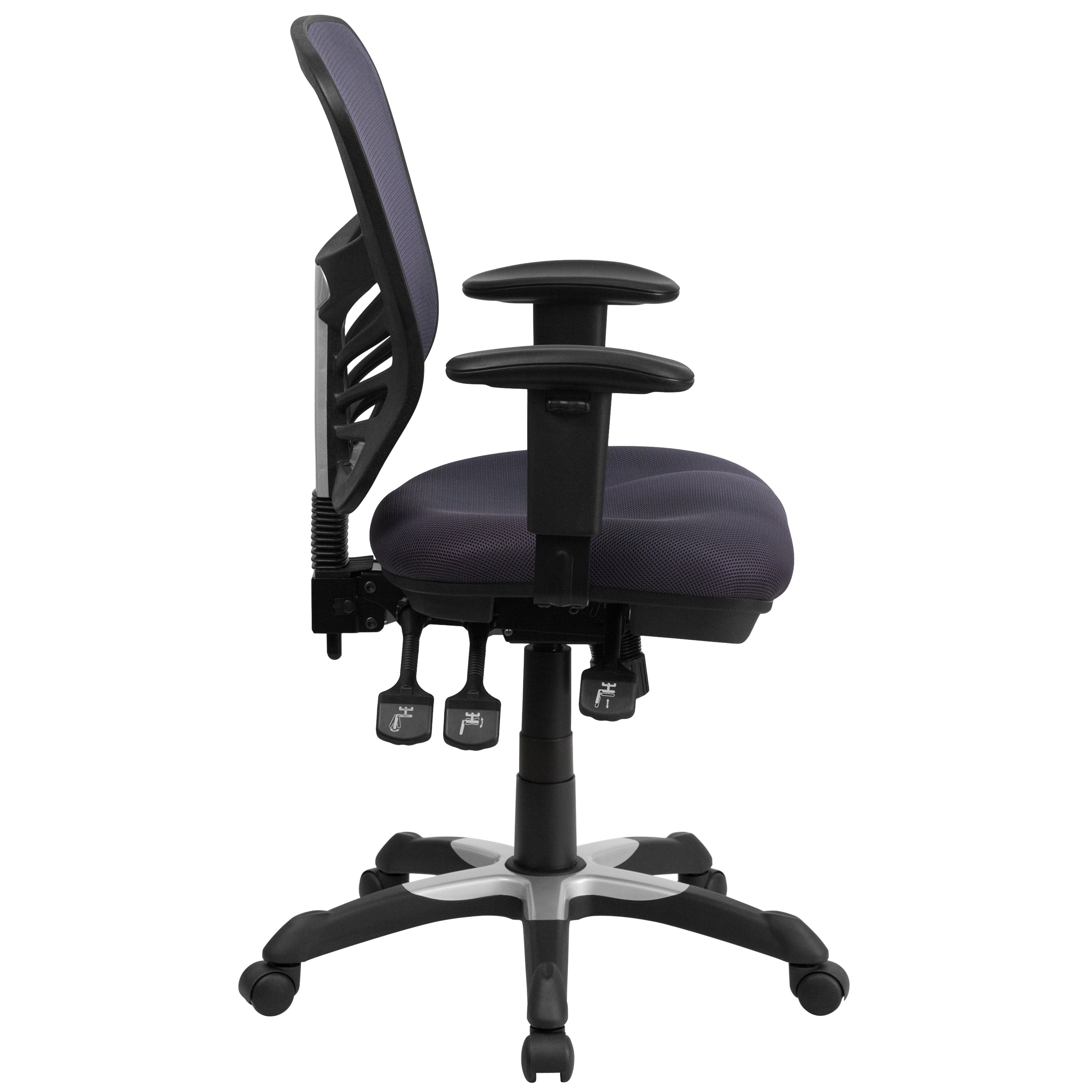 Mid-Back Mesh Multifunction Executive Swivel Ergonomic Office Chair with Adjustable Arms