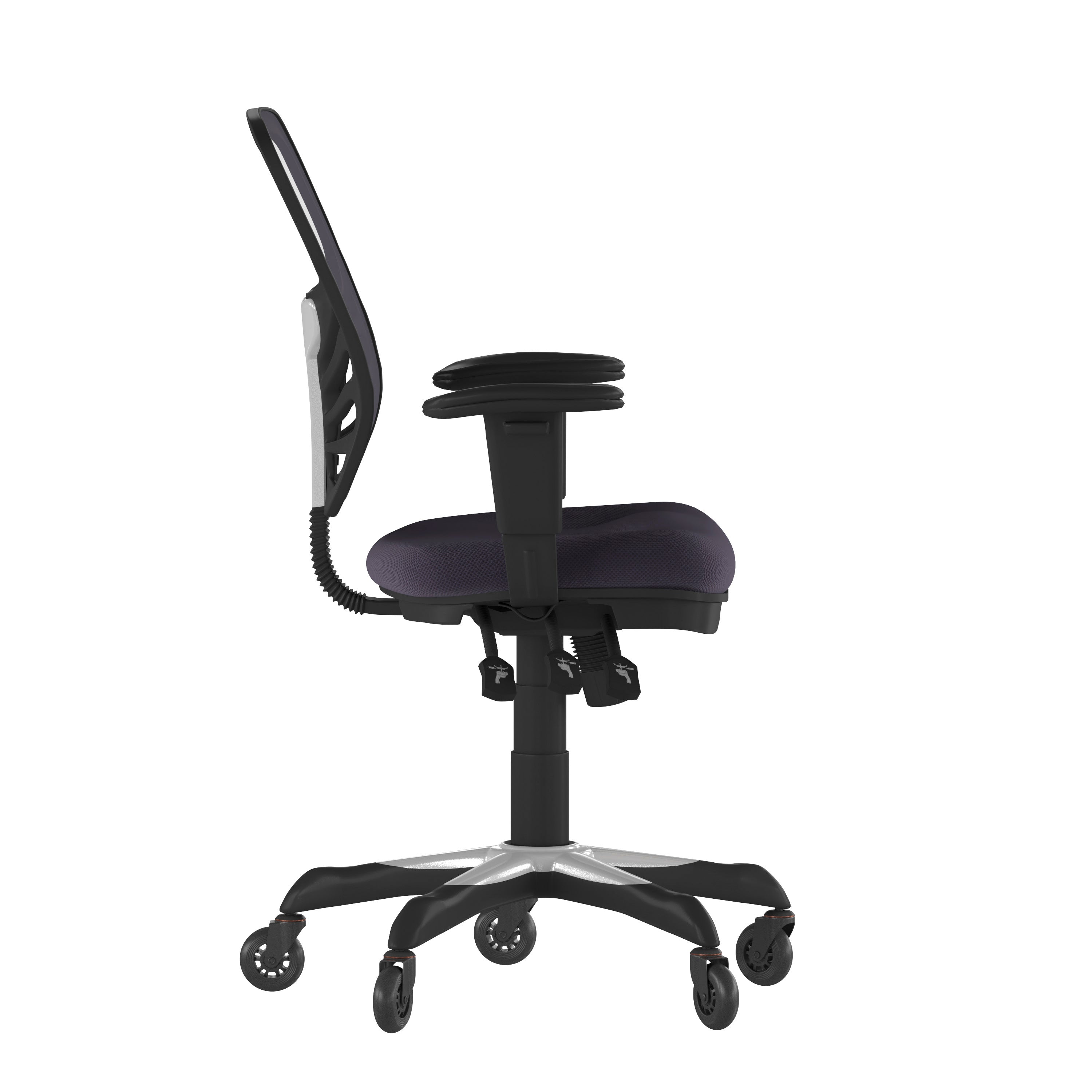Nicholas Mid-Back Multifunction Executive Swivel Ergonomic Office Chair with Adjustable Arms and Transparent Roller Wheels