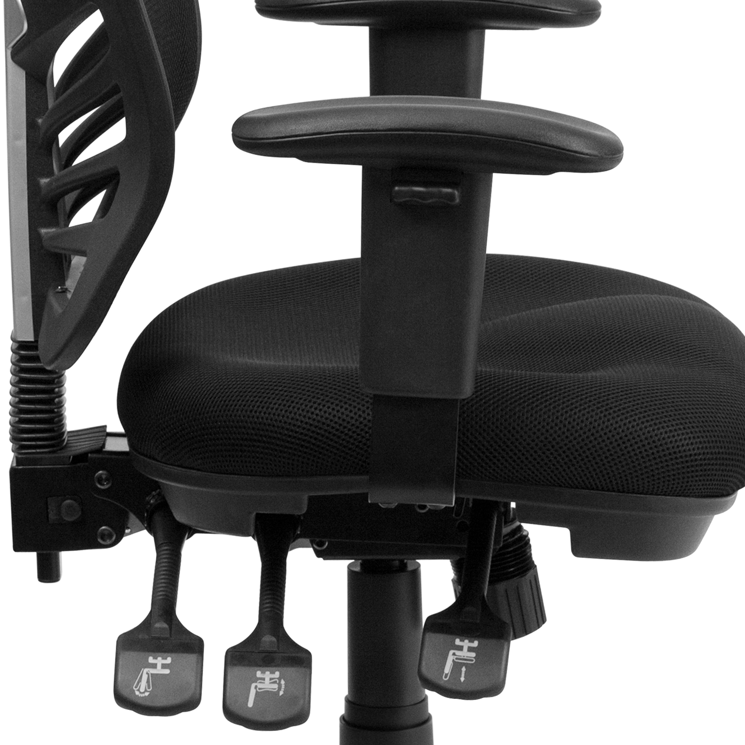 Mid-Back Mesh Multifunction Executive Swivel Ergonomic Office Chair with Adjustable Arms
