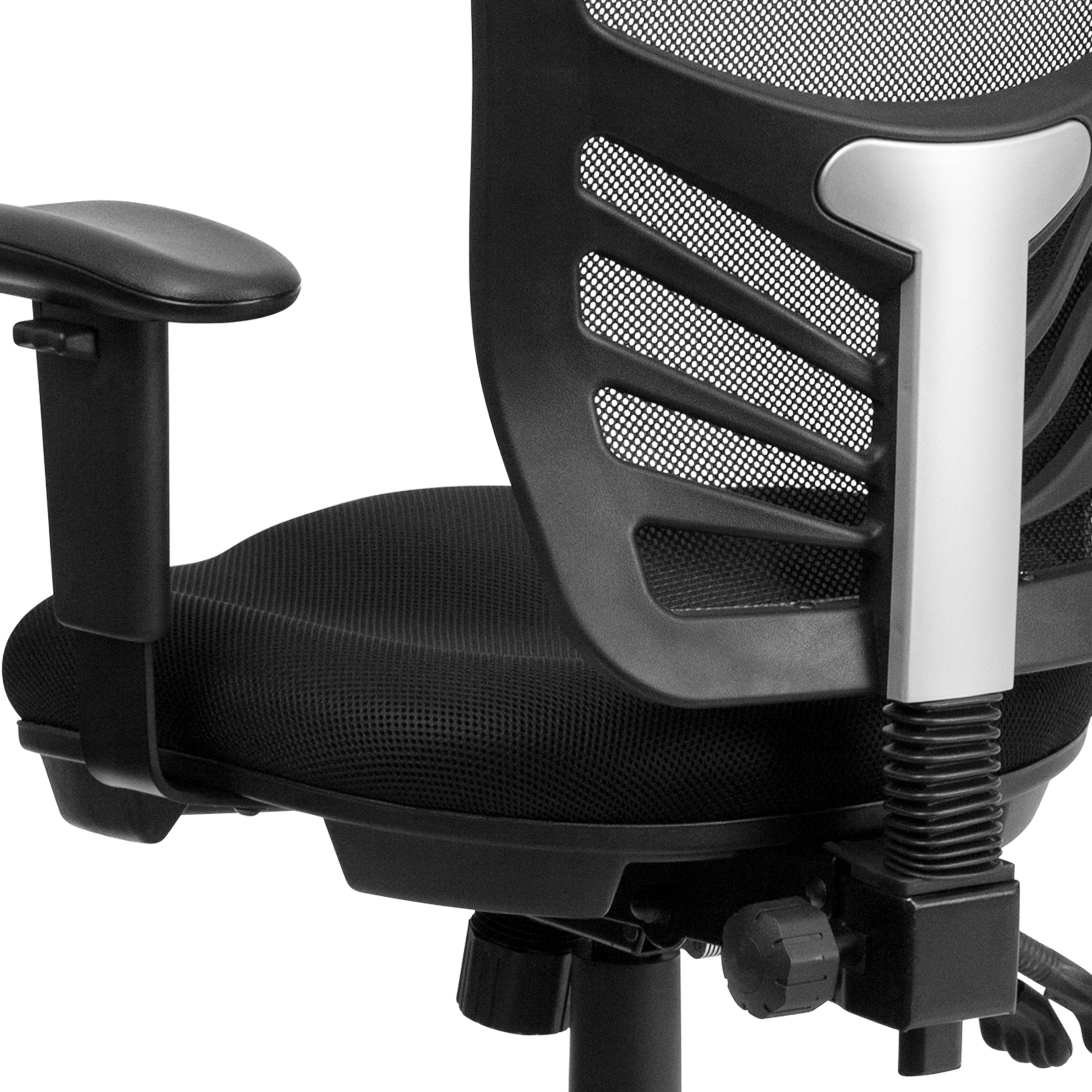 Mid-Back Mesh Multifunction Executive Swivel Ergonomic Office Chair with Adjustable Arms