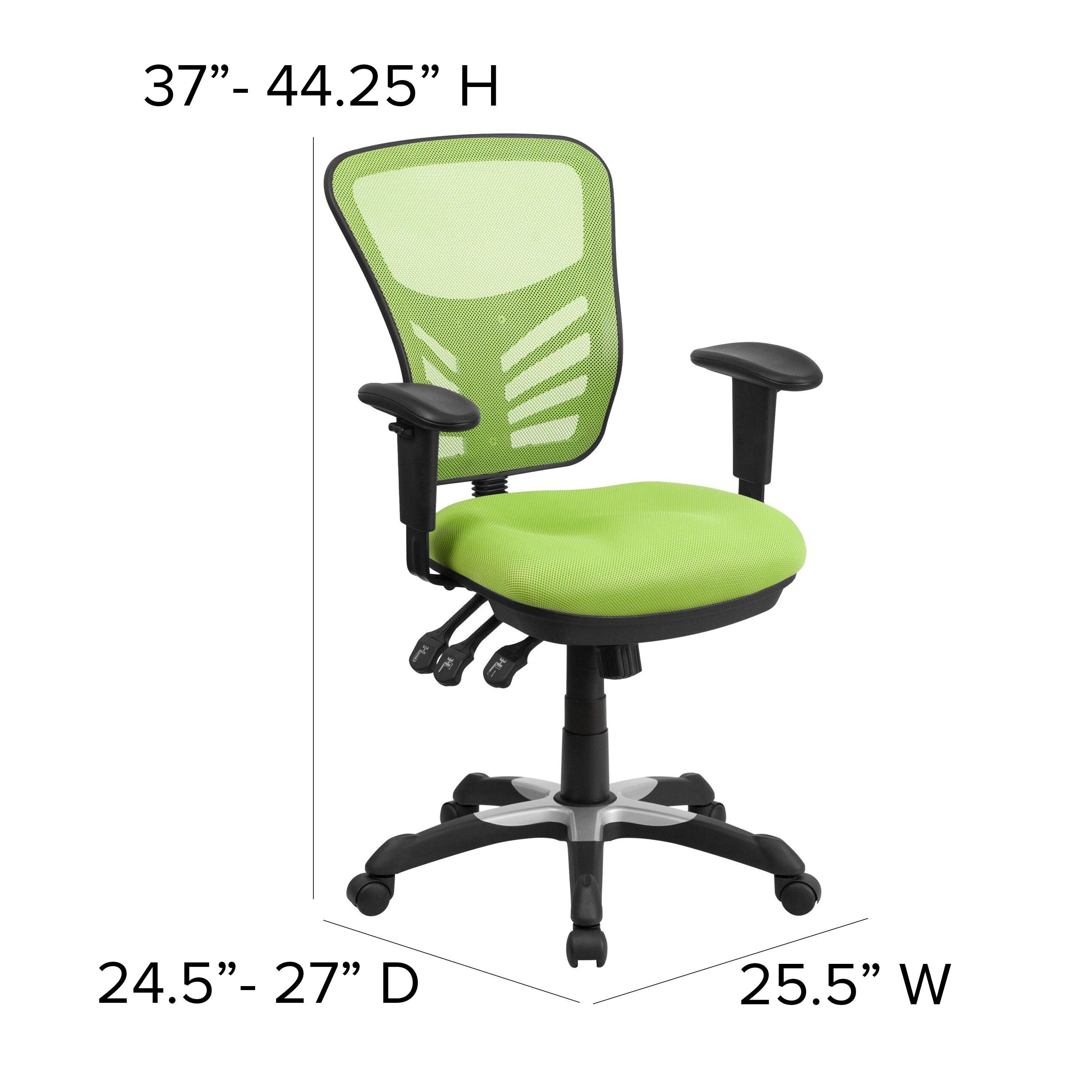 Mid-Back Mesh Multifunction Executive Swivel Ergonomic Office Chair with Adjustable Arms
