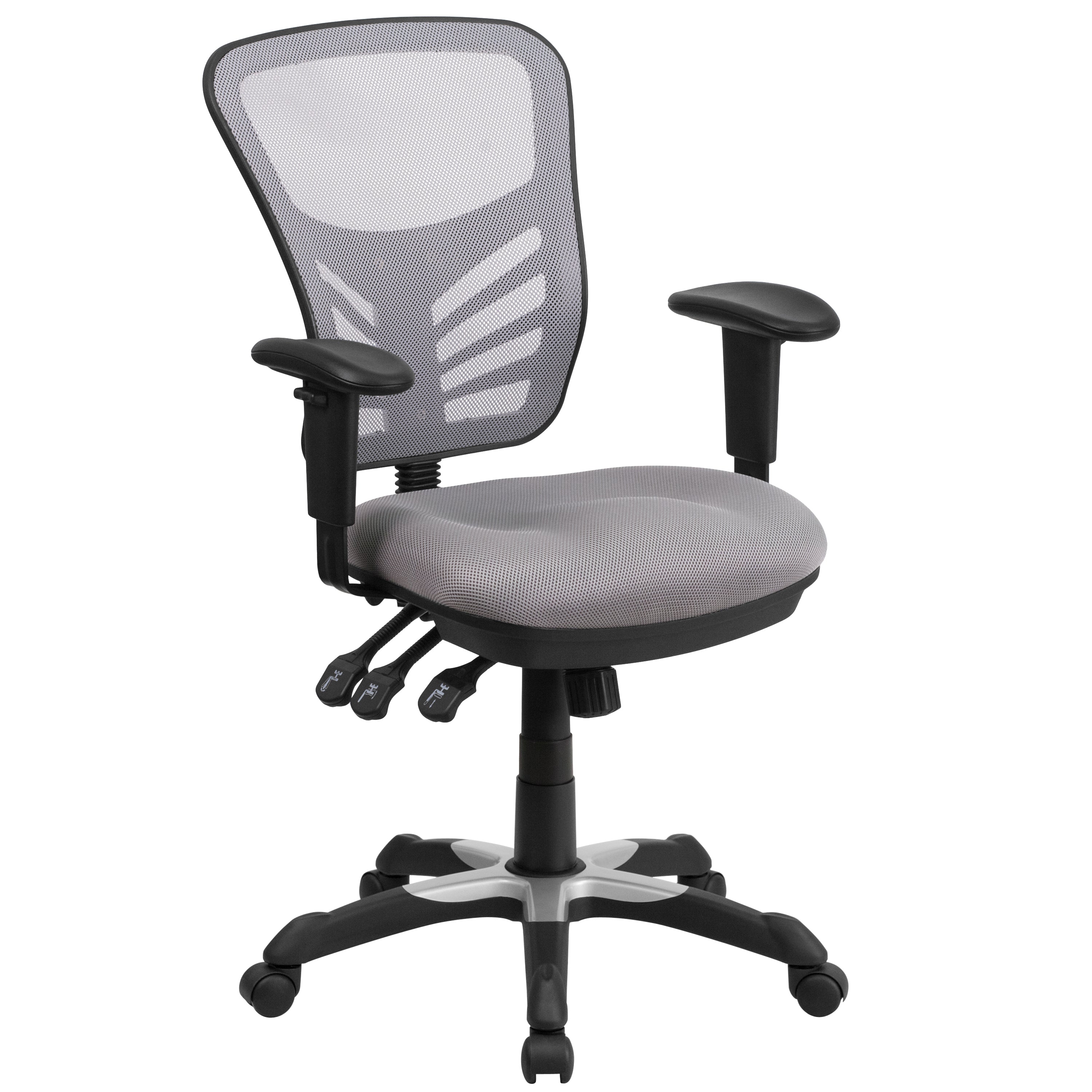 Mid-Back Mesh Multifunction Executive Swivel Ergonomic Office Chair with Adjustable Arms-Office Chair-Flash Furniture-Wall2Wall Furnishings