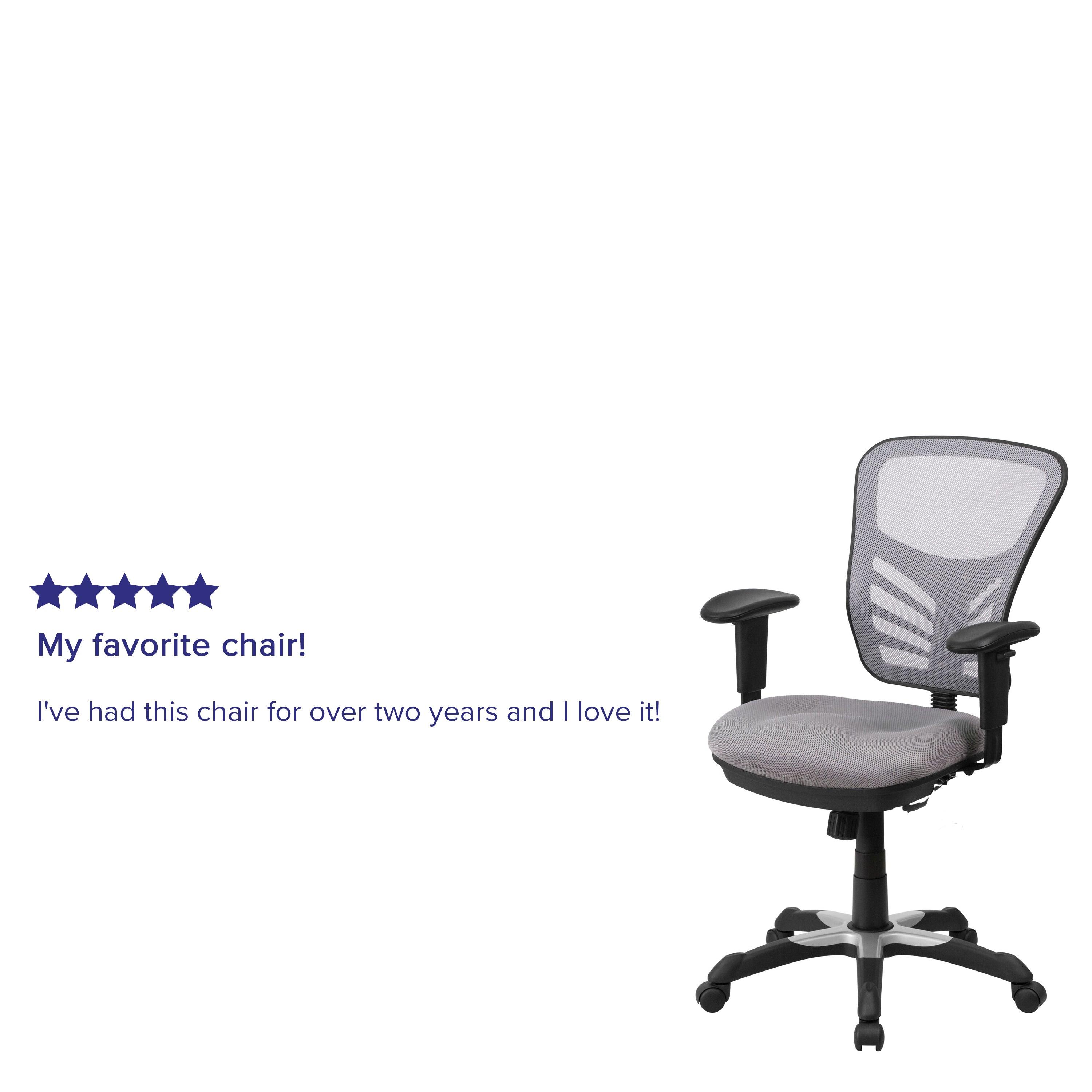 Mid-Back Mesh Multifunction Executive Swivel Ergonomic Office Chair with Adjustable Arms