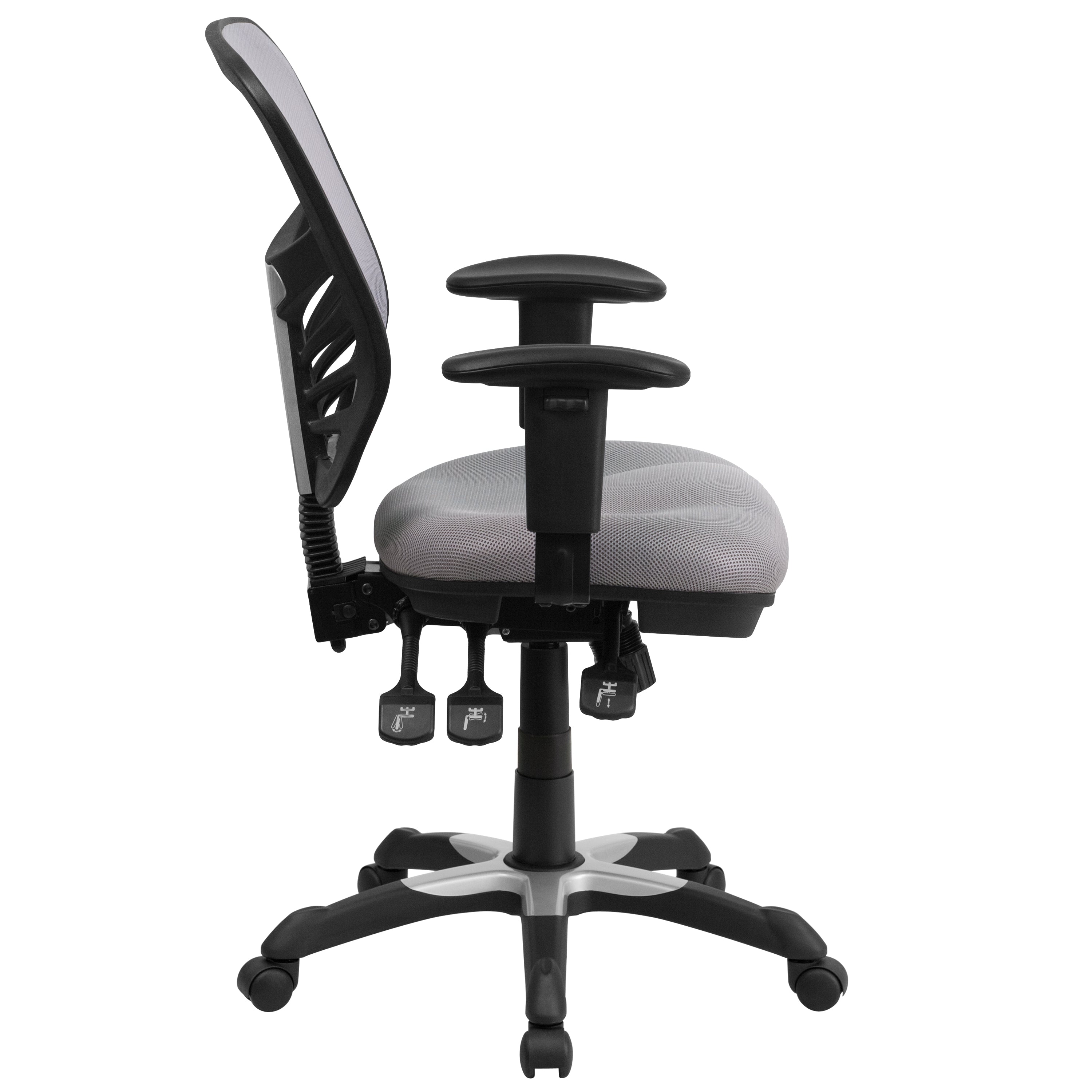 Mid-Back Mesh Multifunction Executive Swivel Ergonomic Office Chair with Adjustable Arms