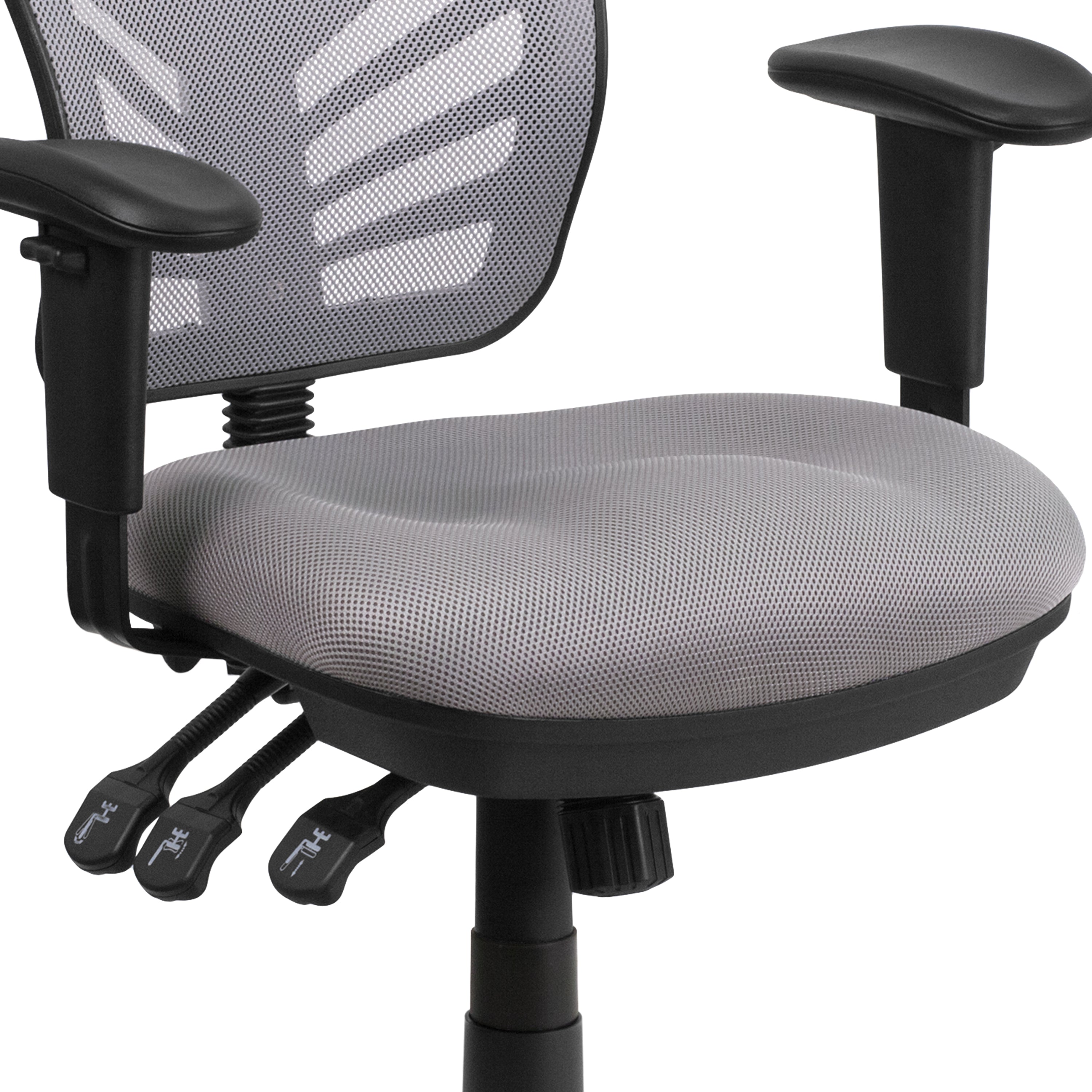Mid-Back Mesh Multifunction Executive Swivel Ergonomic Office Chair with Adjustable Arms