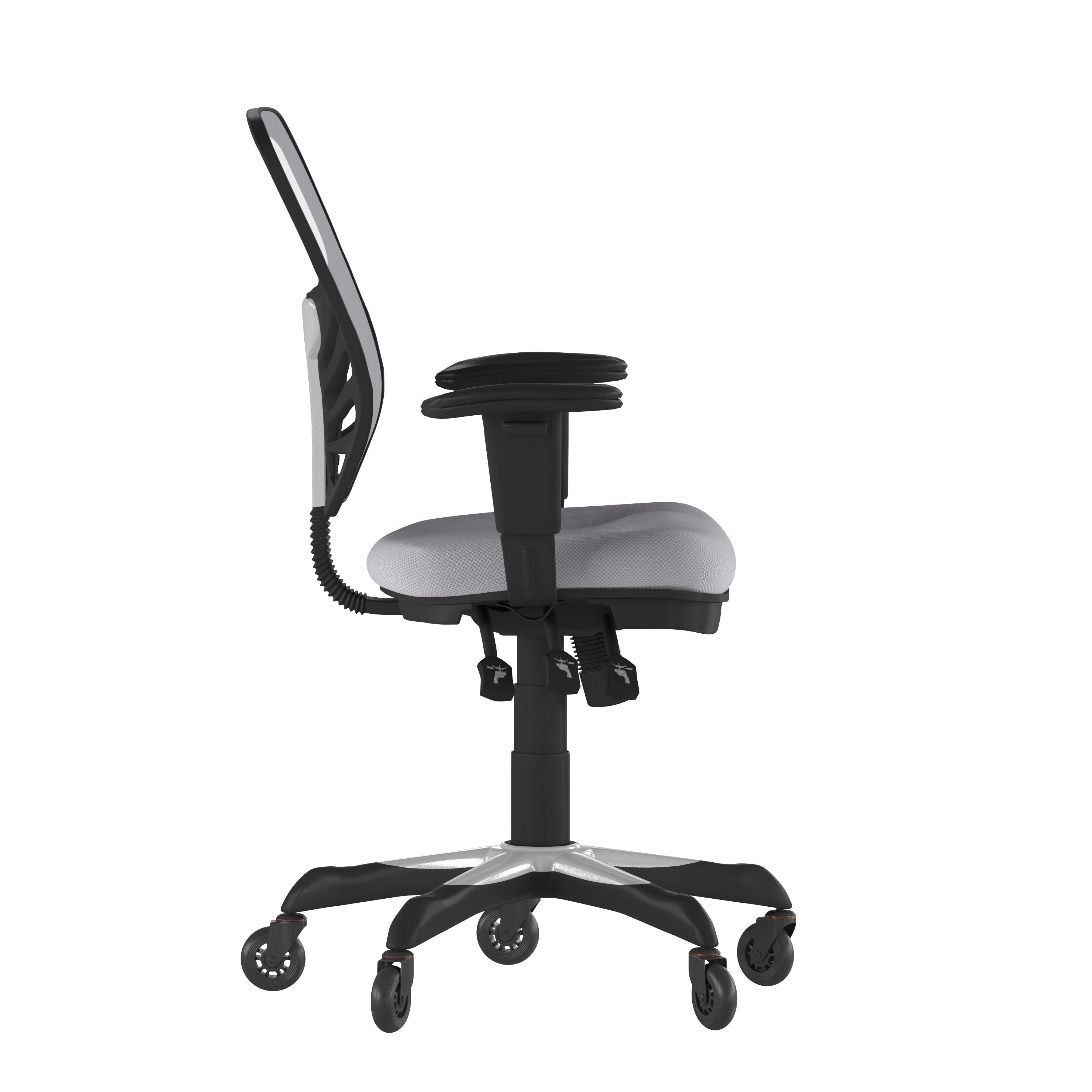 Nicholas Mid-Back Multifunction Executive Swivel Ergonomic Office Chair with Adjustable Arms and Transparent Roller Wheels