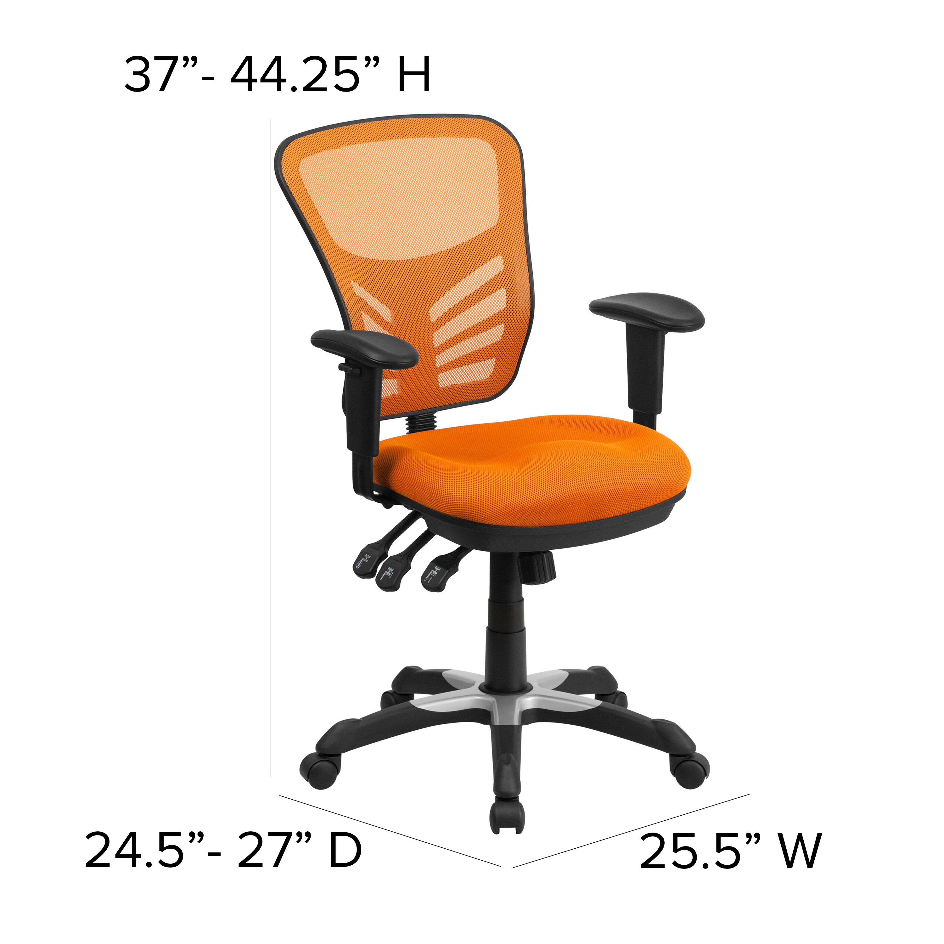 Mid-Back Mesh Multifunction Executive Swivel Ergonomic Office Chair with Adjustable Arms