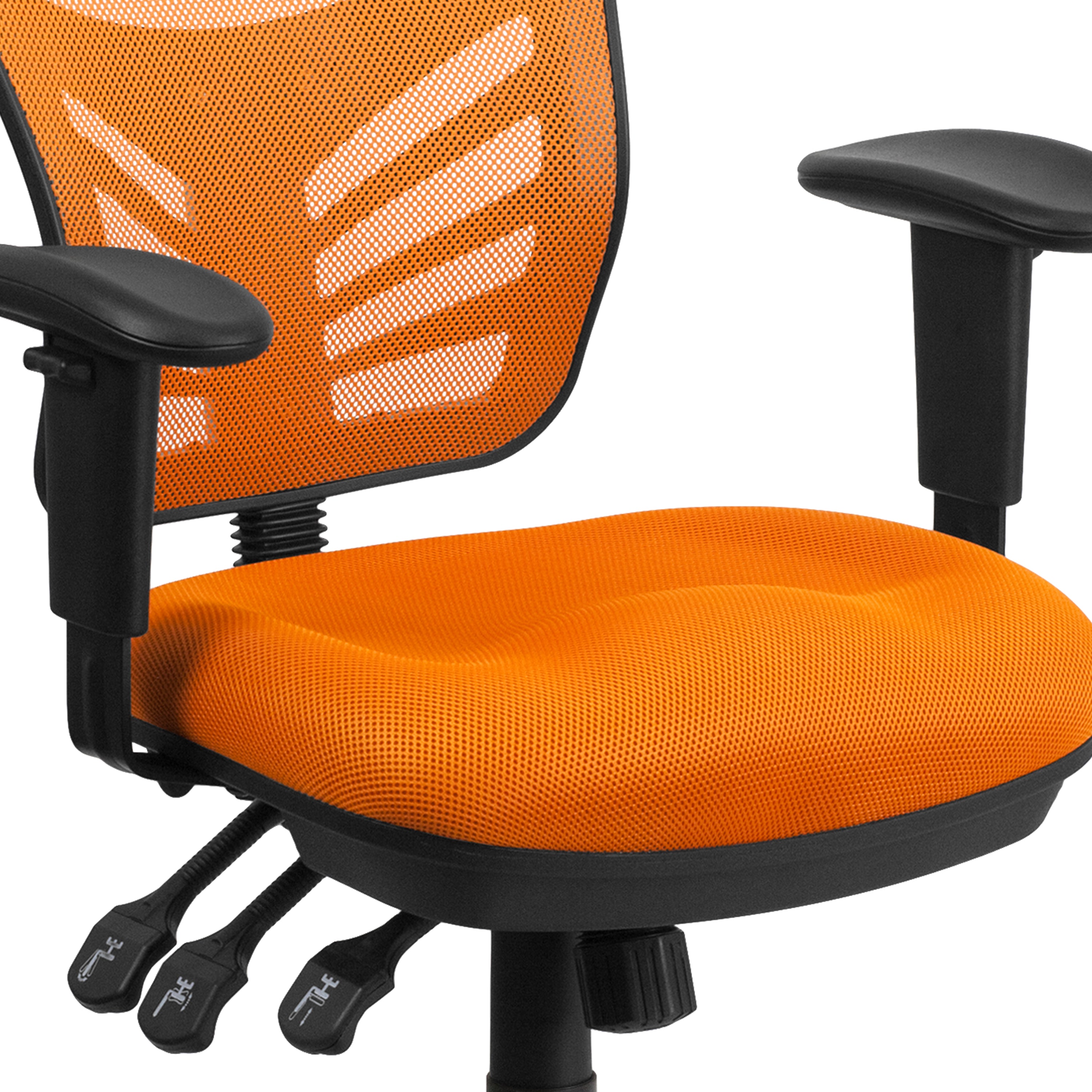 Mid-Back Mesh Multifunction Executive Swivel Ergonomic Office Chair with Adjustable Arms