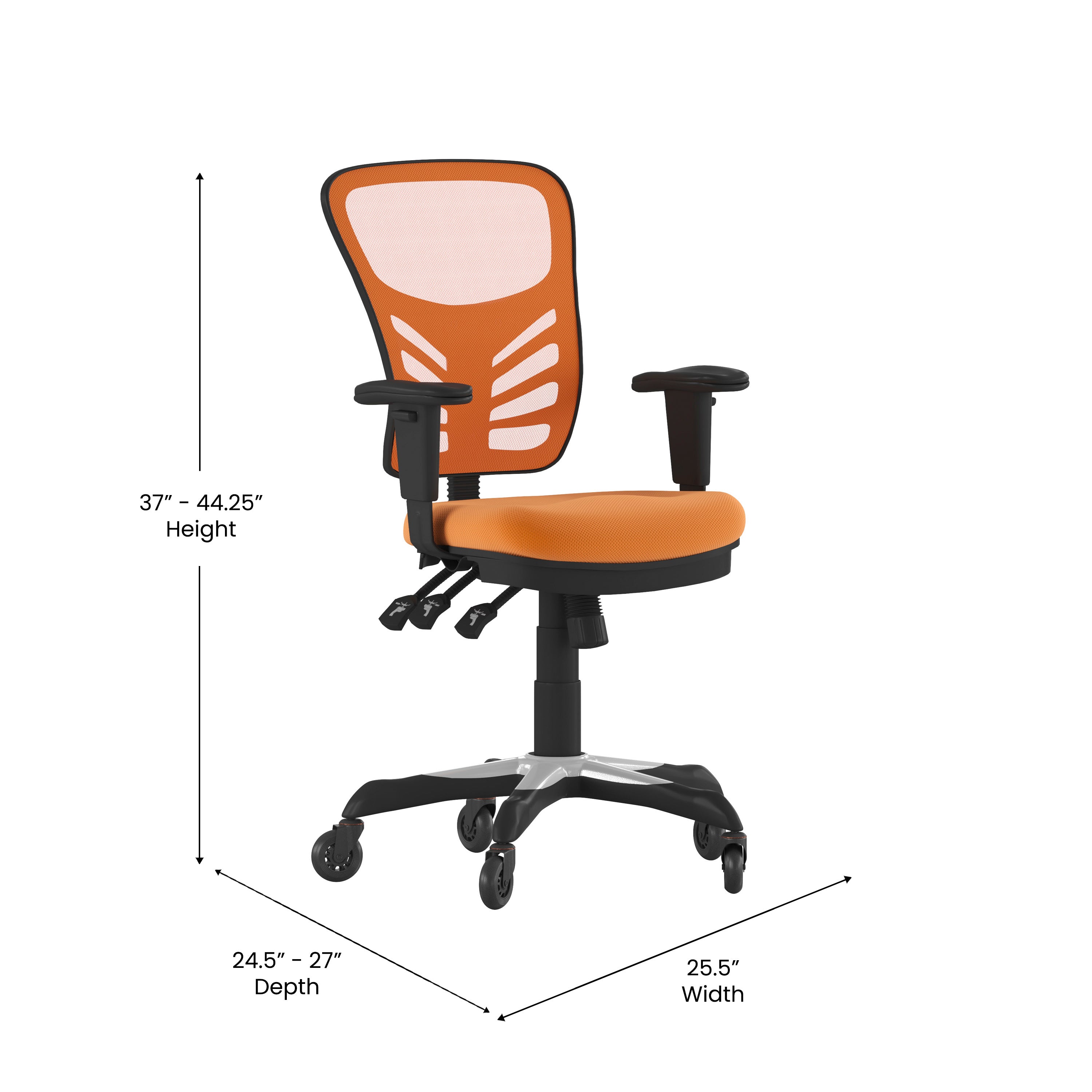 Nicholas Mid-Back Multifunction Executive Swivel Ergonomic Office Chair with Adjustable Arms and Transparent Roller Wheels