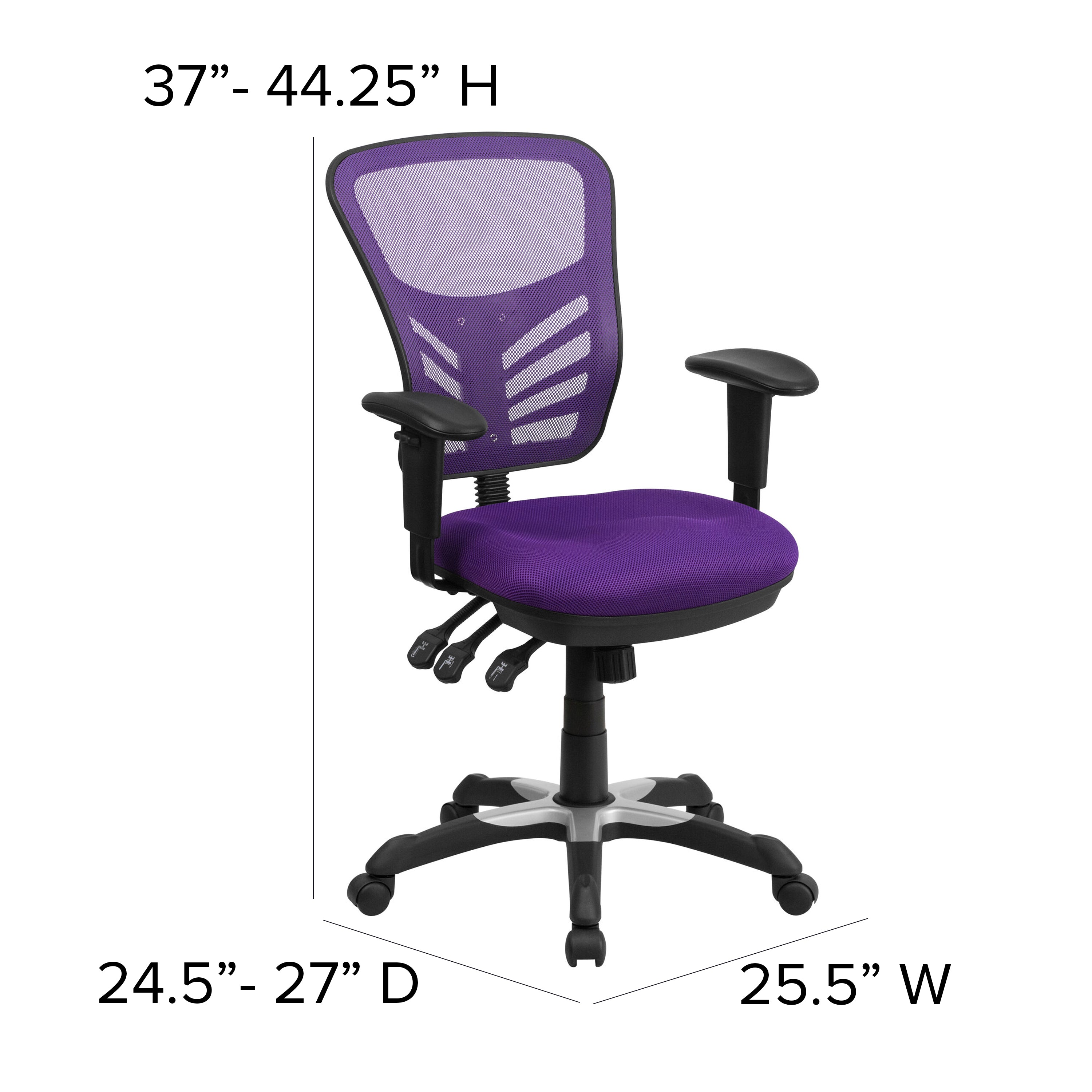 Mid-Back Mesh Multifunction Executive Swivel Ergonomic Office Chair with Adjustable Arms