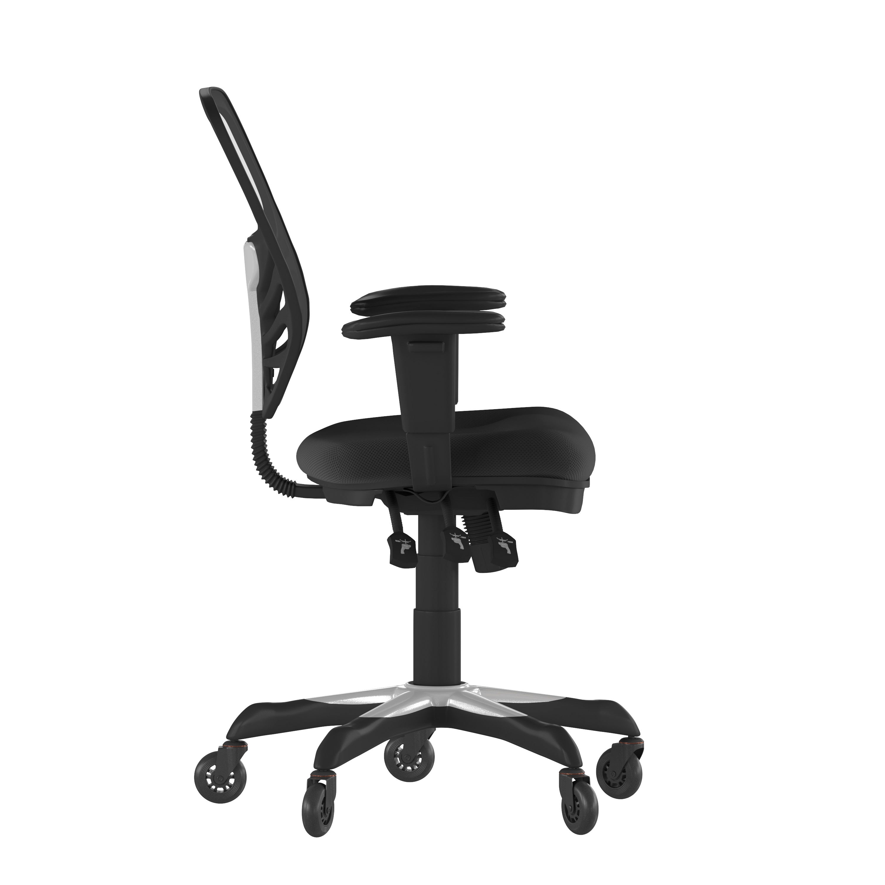 Nicholas Mid-Back Multifunction Executive Swivel Ergonomic Office Chair with Adjustable Arms and Transparent Roller Wheels