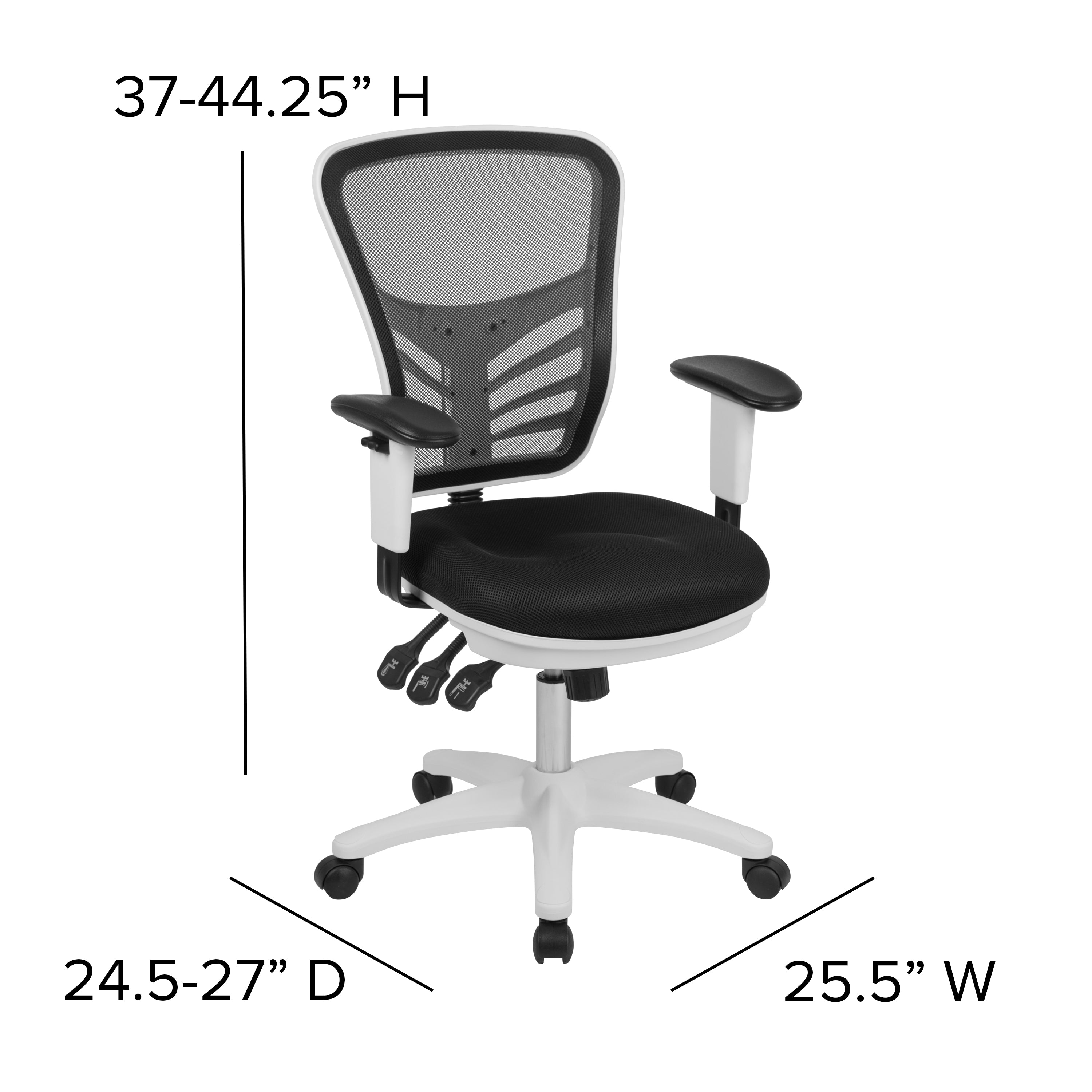 Mid-Back Mesh Multifunction Executive Swivel Ergonomic Office Chair with Adjustable Arms
