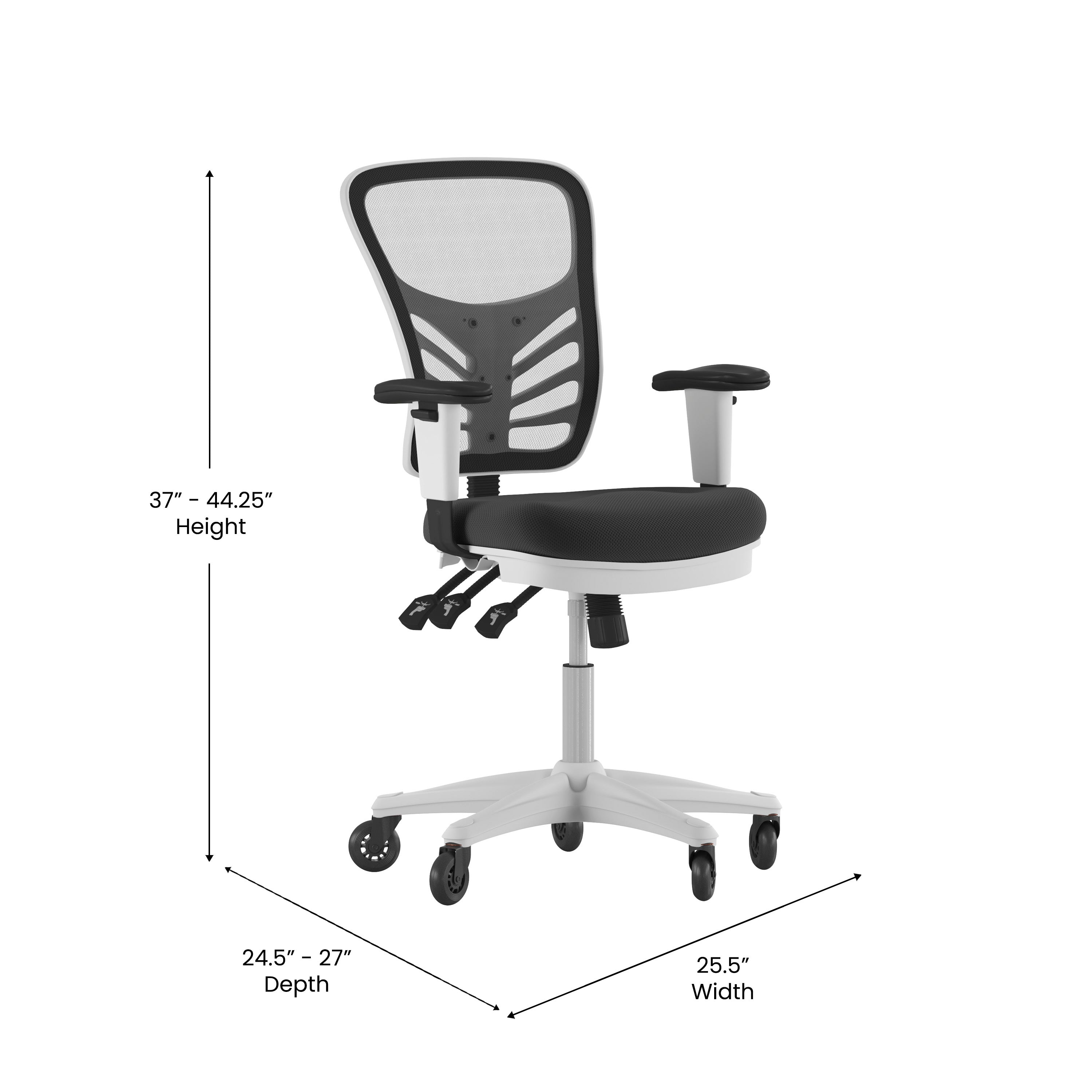 Nicholas Mid-Back Multifunction Executive Swivel Ergonomic Office Chair with Adjustable Arms and Transparent Roller Wheels