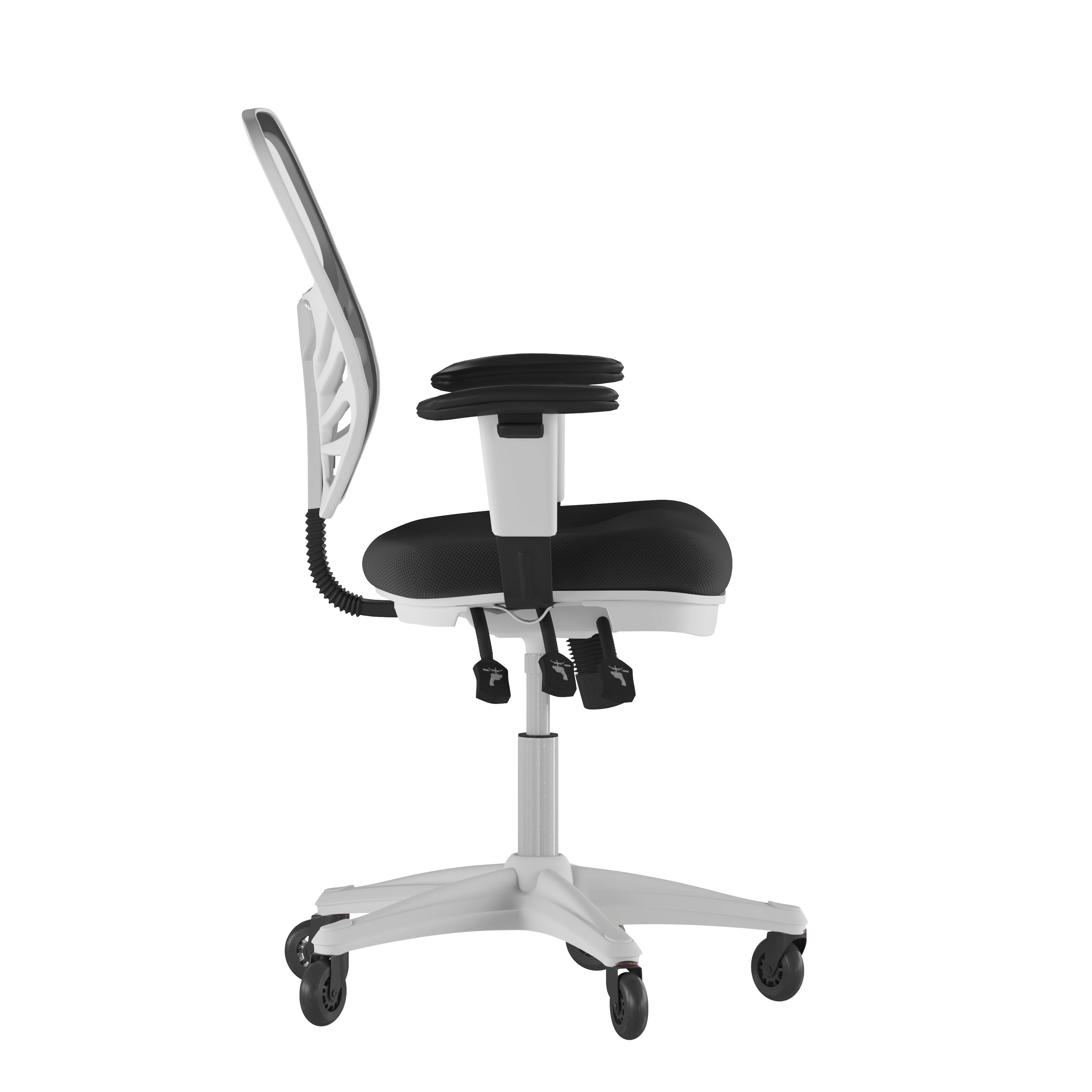 Nicholas Mid-Back Multifunction Executive Swivel Ergonomic Office Chair with Adjustable Arms and Transparent Roller Wheels