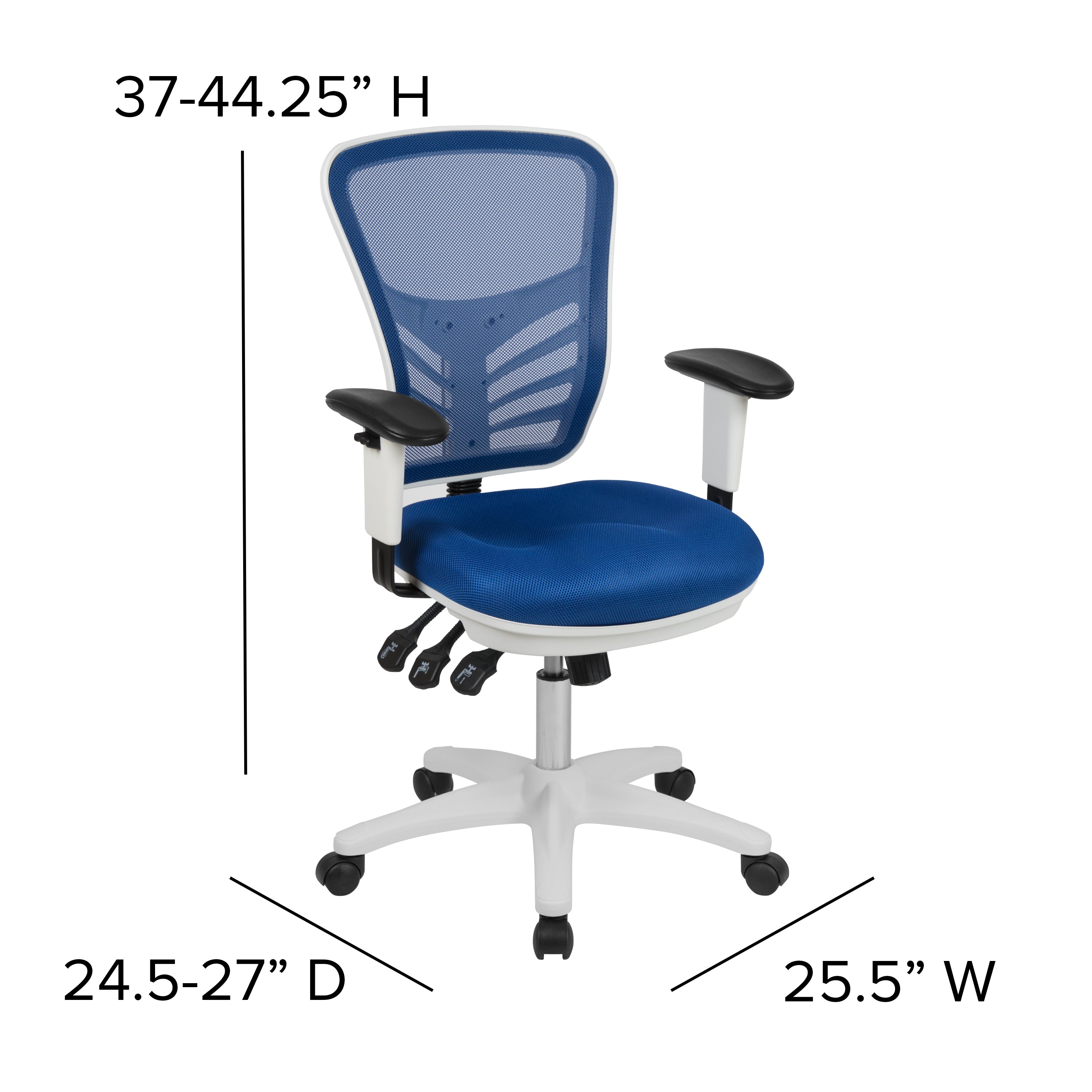 Mid-Back Mesh Multifunction Executive Swivel Ergonomic Office Chair with Adjustable Arms