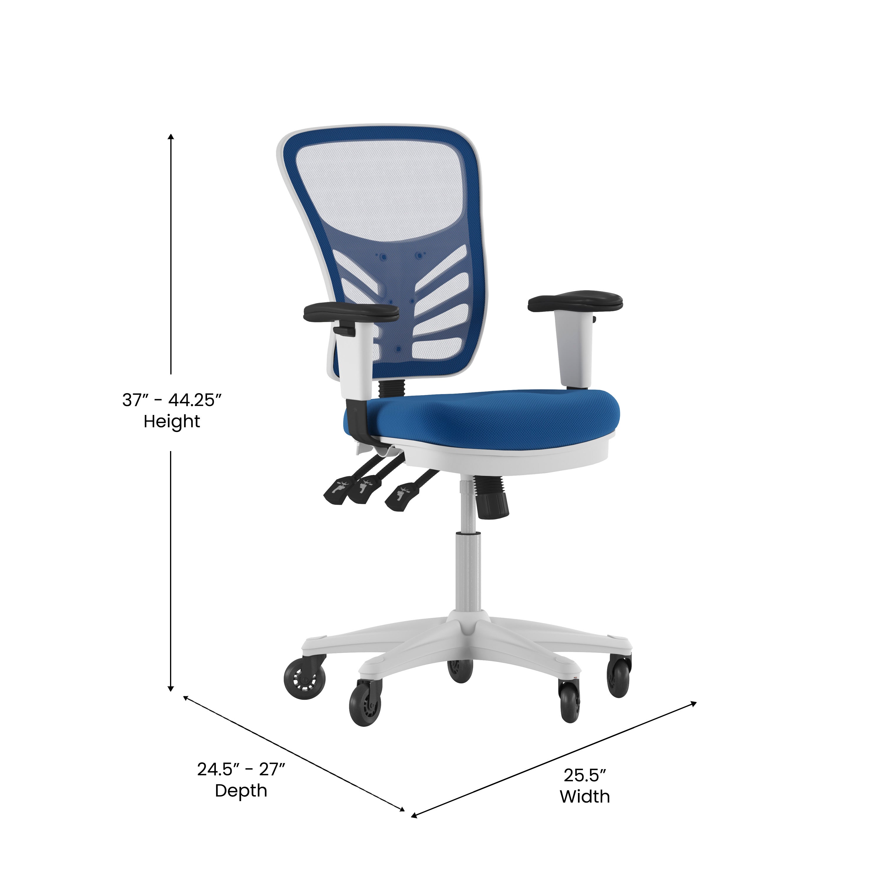 Nicholas Mid-Back Multifunction Executive Swivel Ergonomic Office Chair with Adjustable Arms and Transparent Roller Wheels