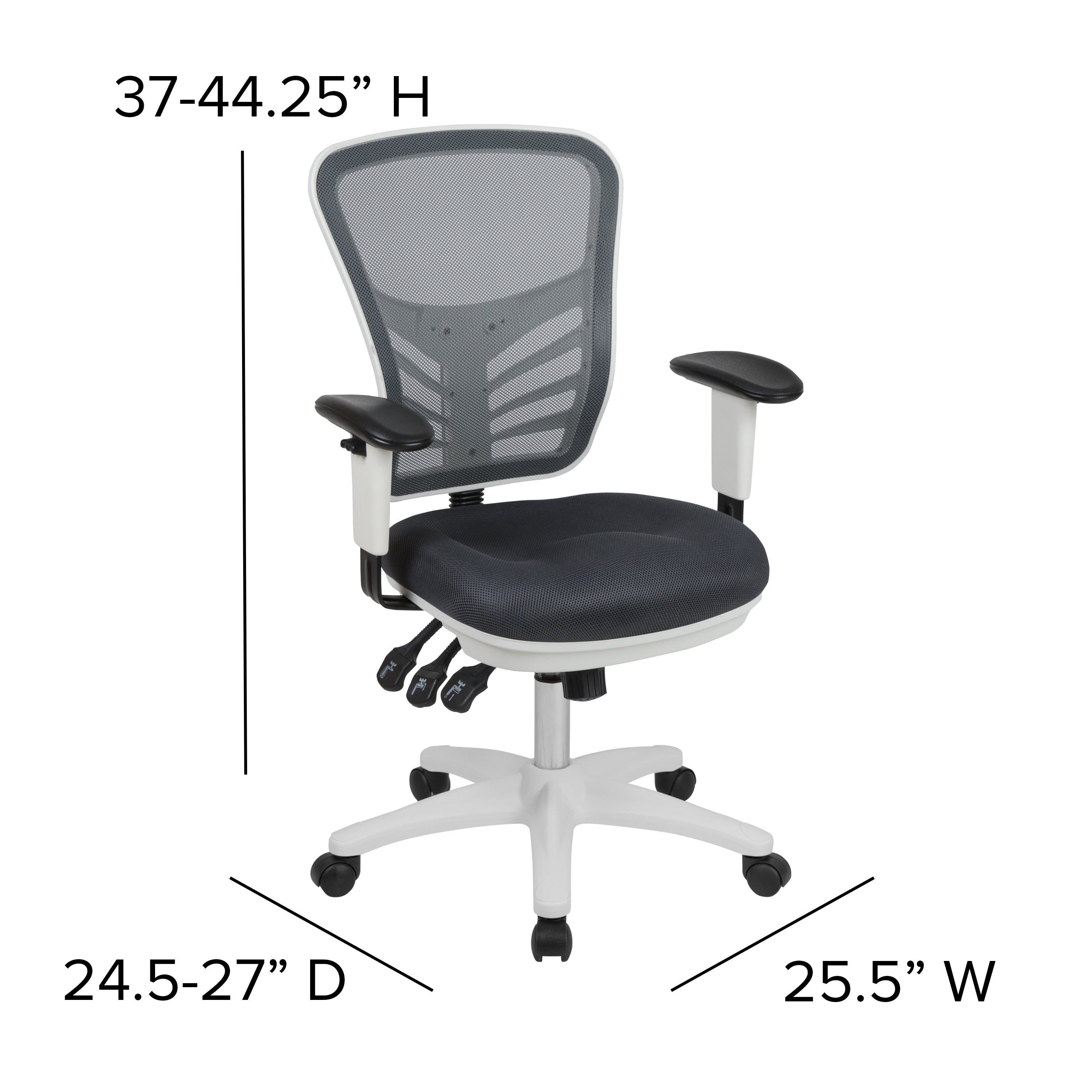 Mid-Back Mesh Multifunction Executive Swivel Ergonomic Office Chair with Adjustable Arms