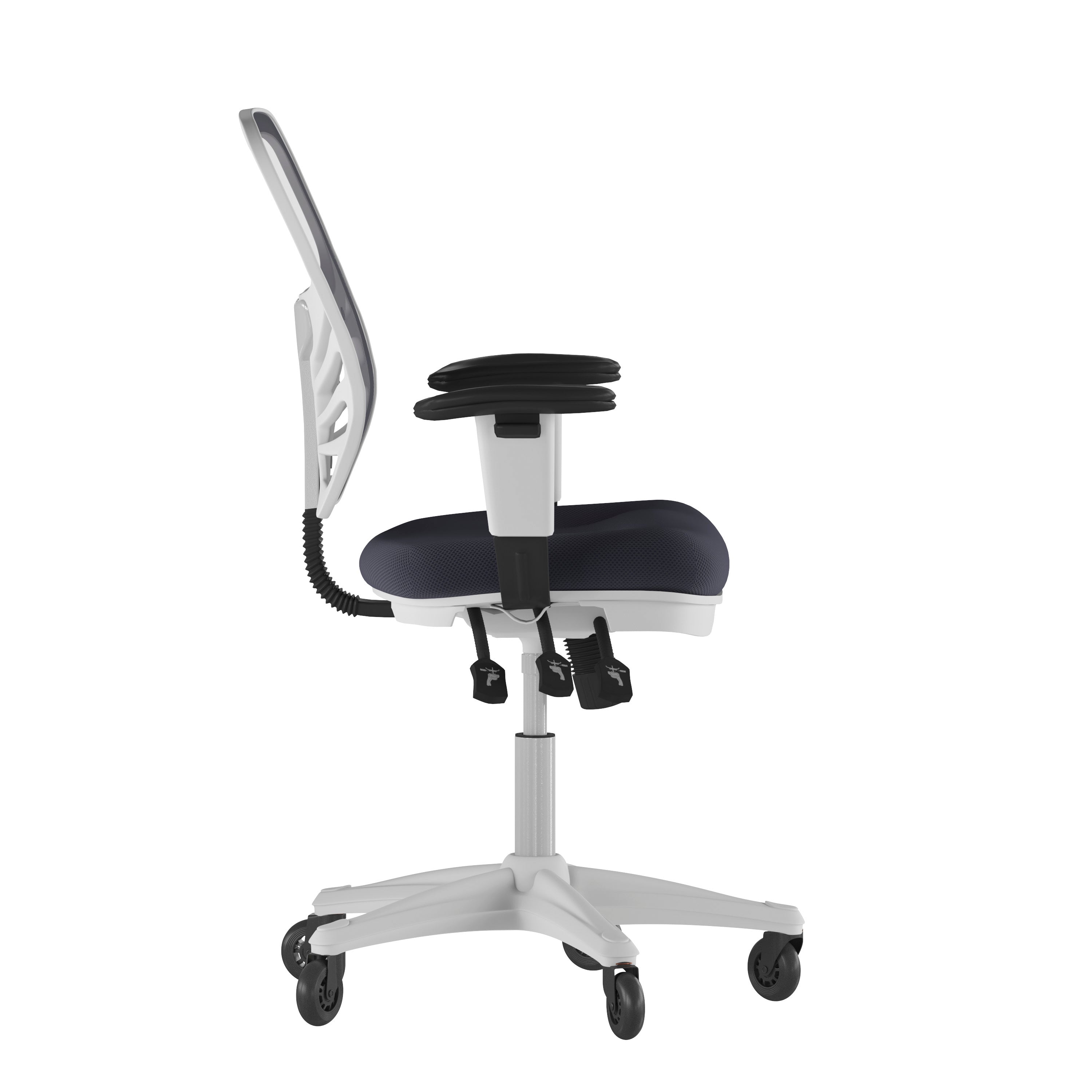 Nicholas Mid-Back Multifunction Executive Swivel Ergonomic Office Chair with Adjustable Arms and Transparent Roller Wheels