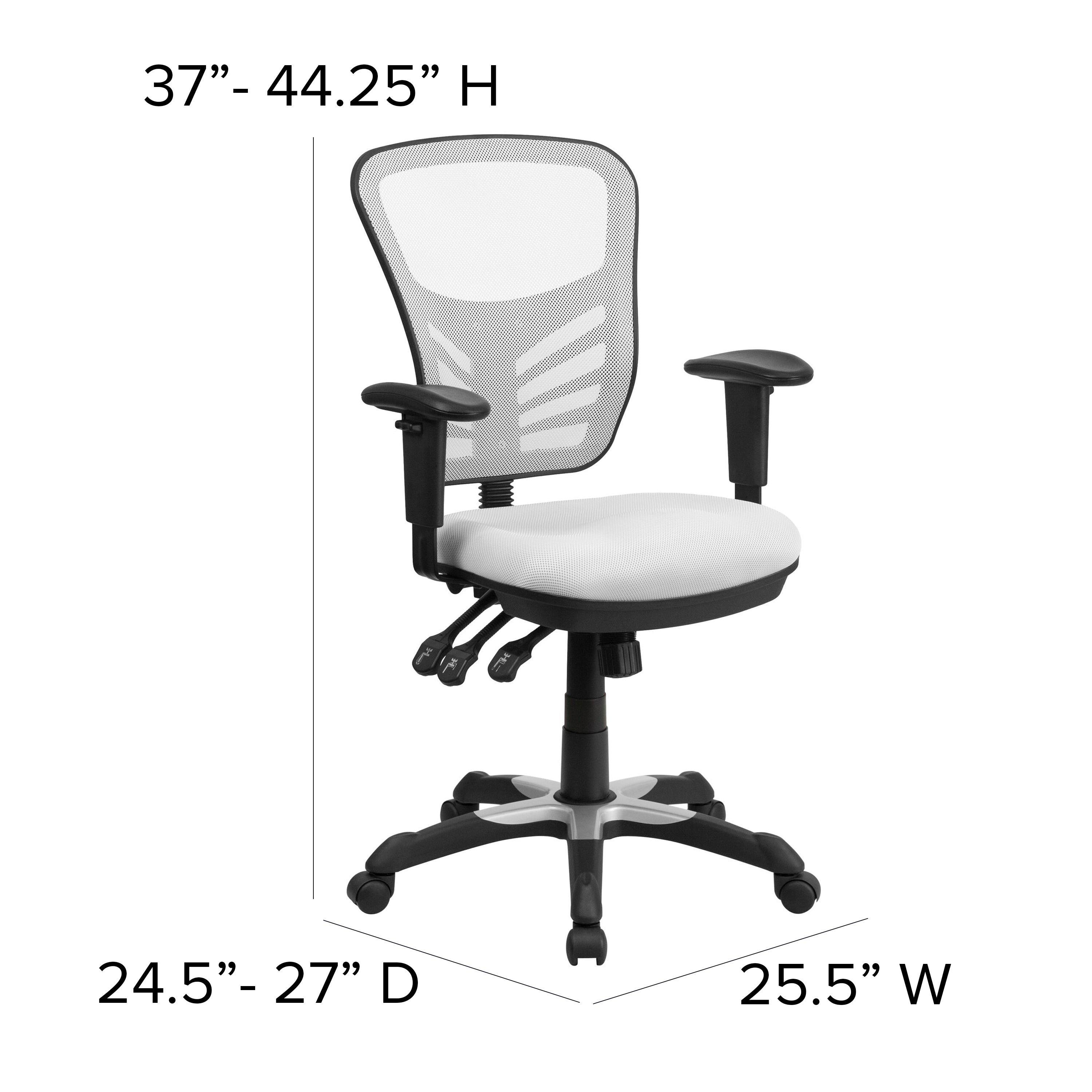 Mid-Back Mesh Multifunction Executive Swivel Ergonomic Office Chair with Adjustable Arms