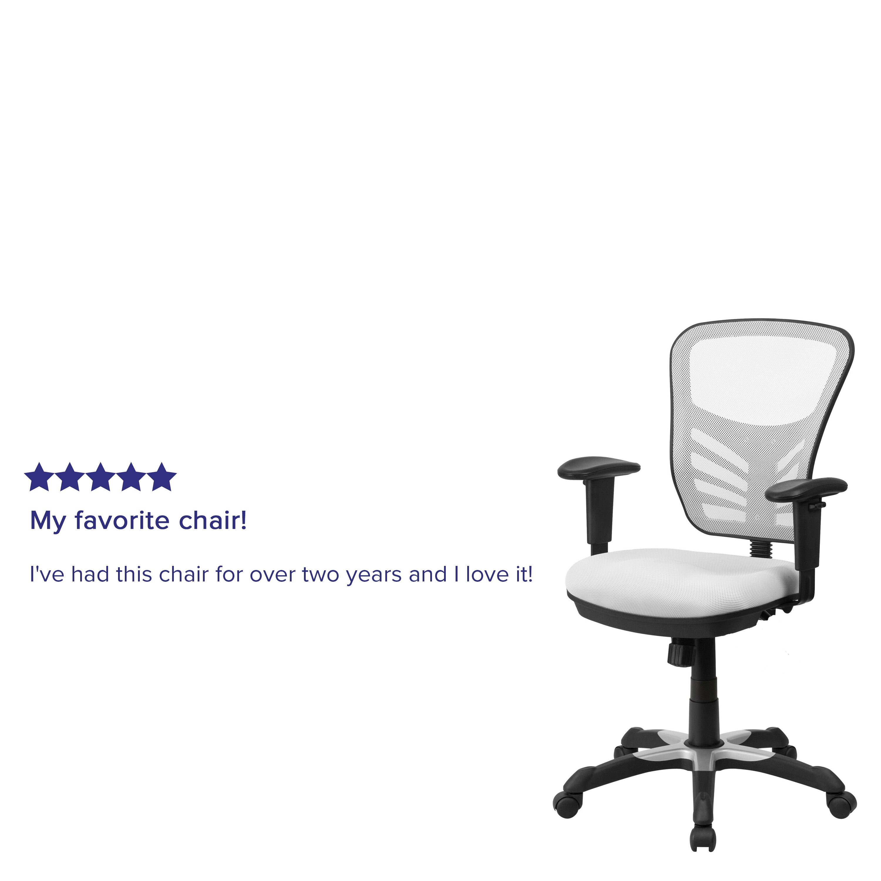 Mid-Back Mesh Multifunction Executive Swivel Ergonomic Office Chair with Adjustable Arms