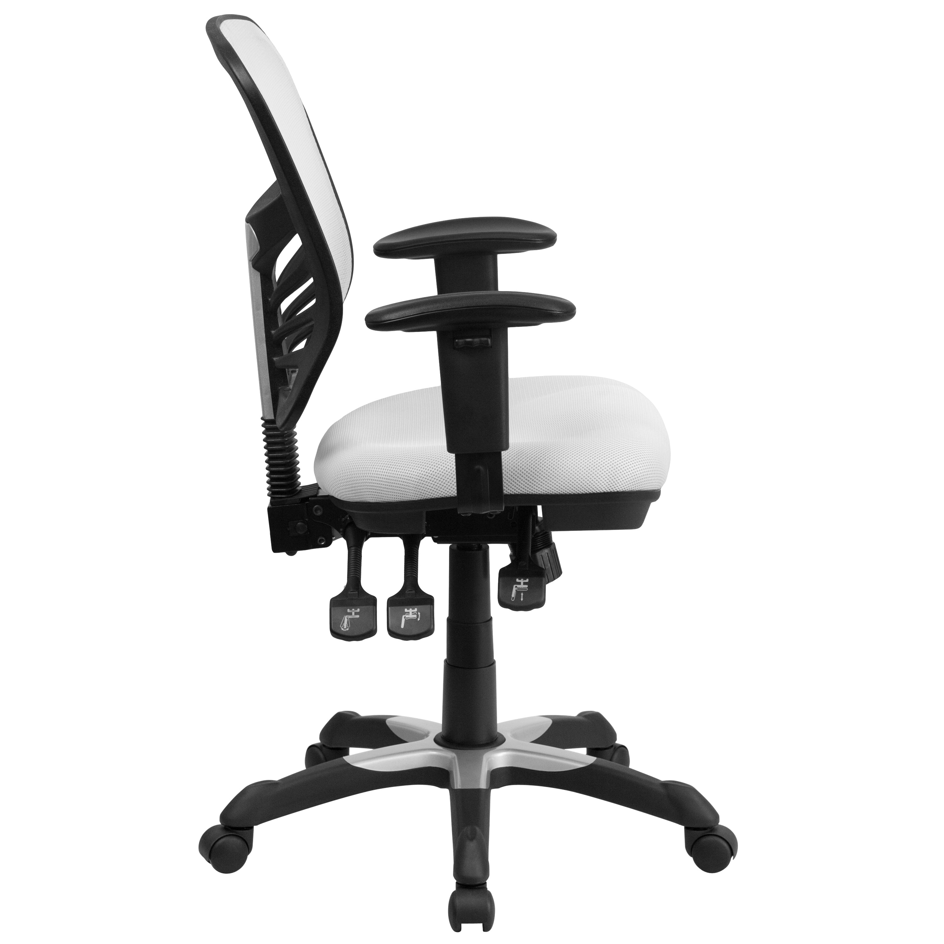 Mid-Back Mesh Multifunction Executive Swivel Ergonomic Office Chair with Adjustable Arms