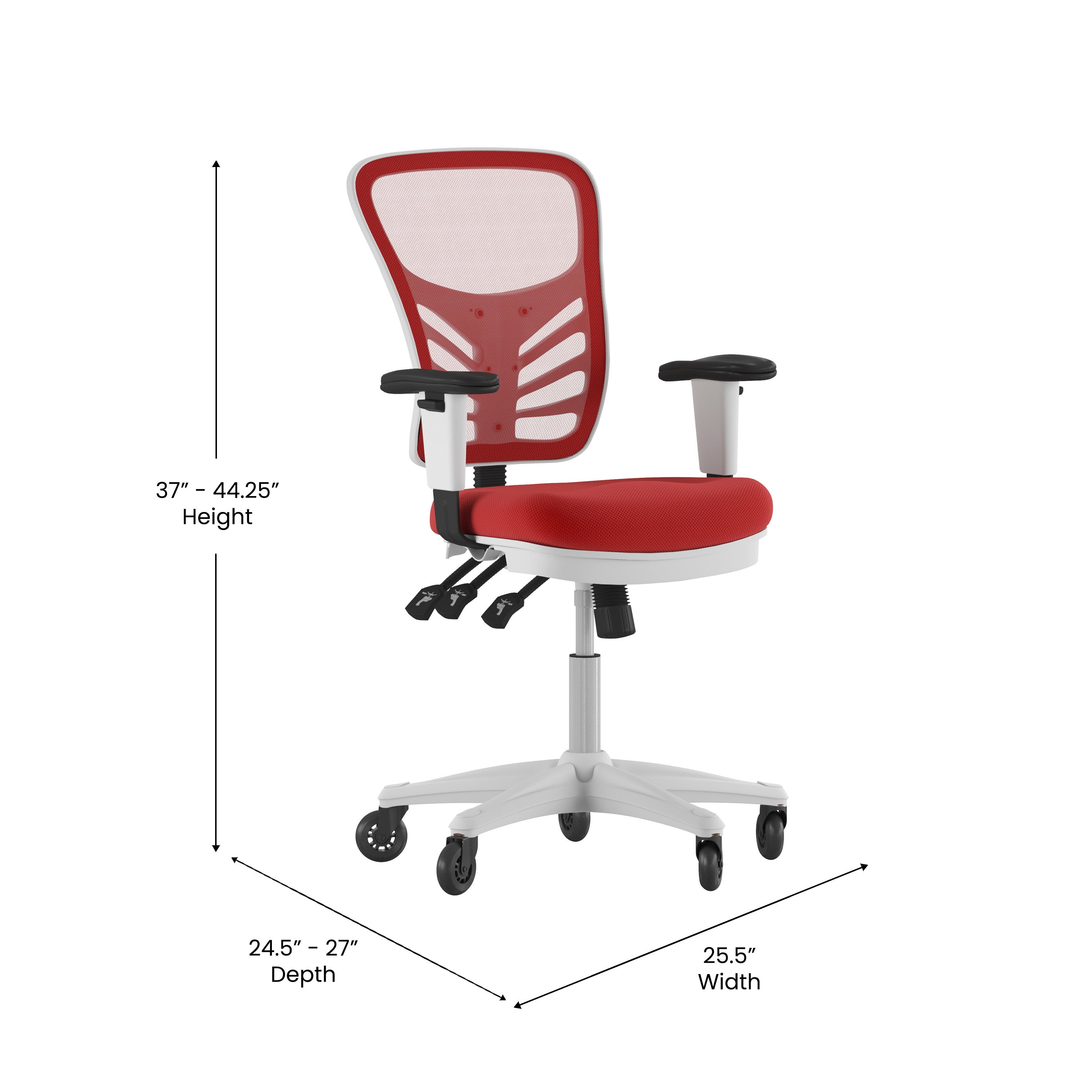 Nicholas Mid-Back Multifunction Executive Swivel Ergonomic Office Chair with Adjustable Arms and Transparent Roller Wheels