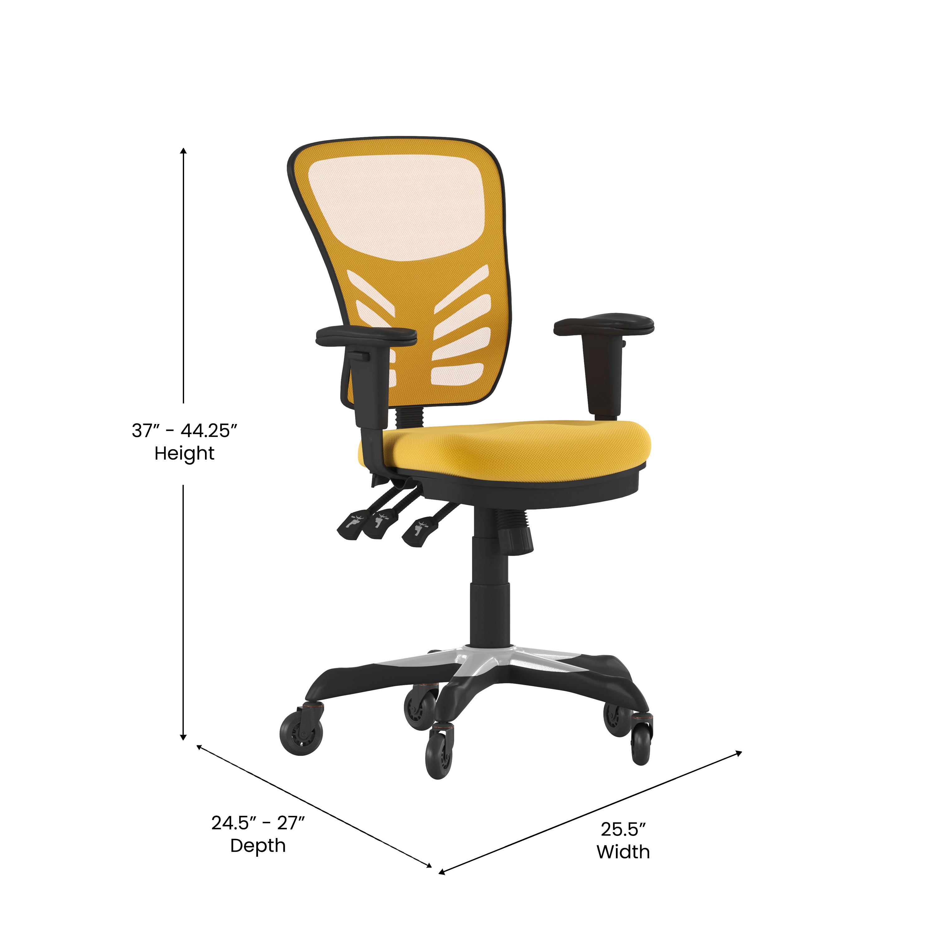 Nicholas Mid-Back Multifunction Executive Swivel Ergonomic Office Chair with Adjustable Arms and Transparent Roller Wheels