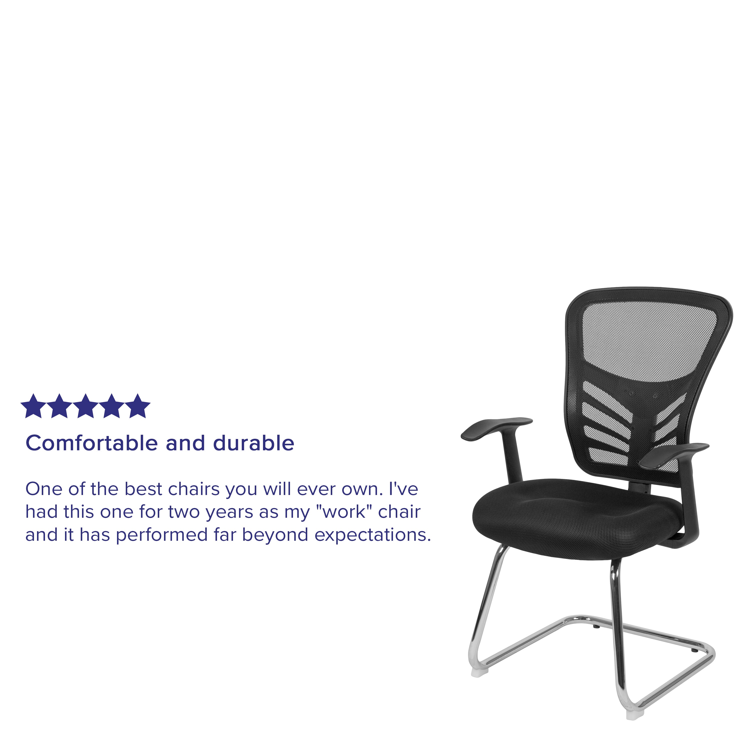 Mesh Side Reception Chair with Chrome Sled Base