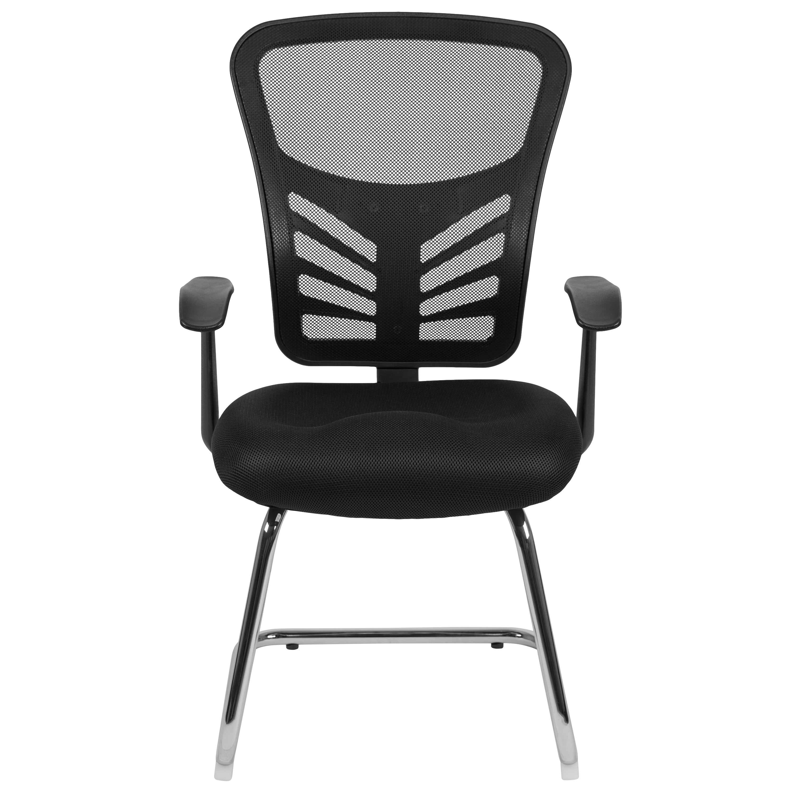 Mesh Side Reception Chair with Chrome Sled Base