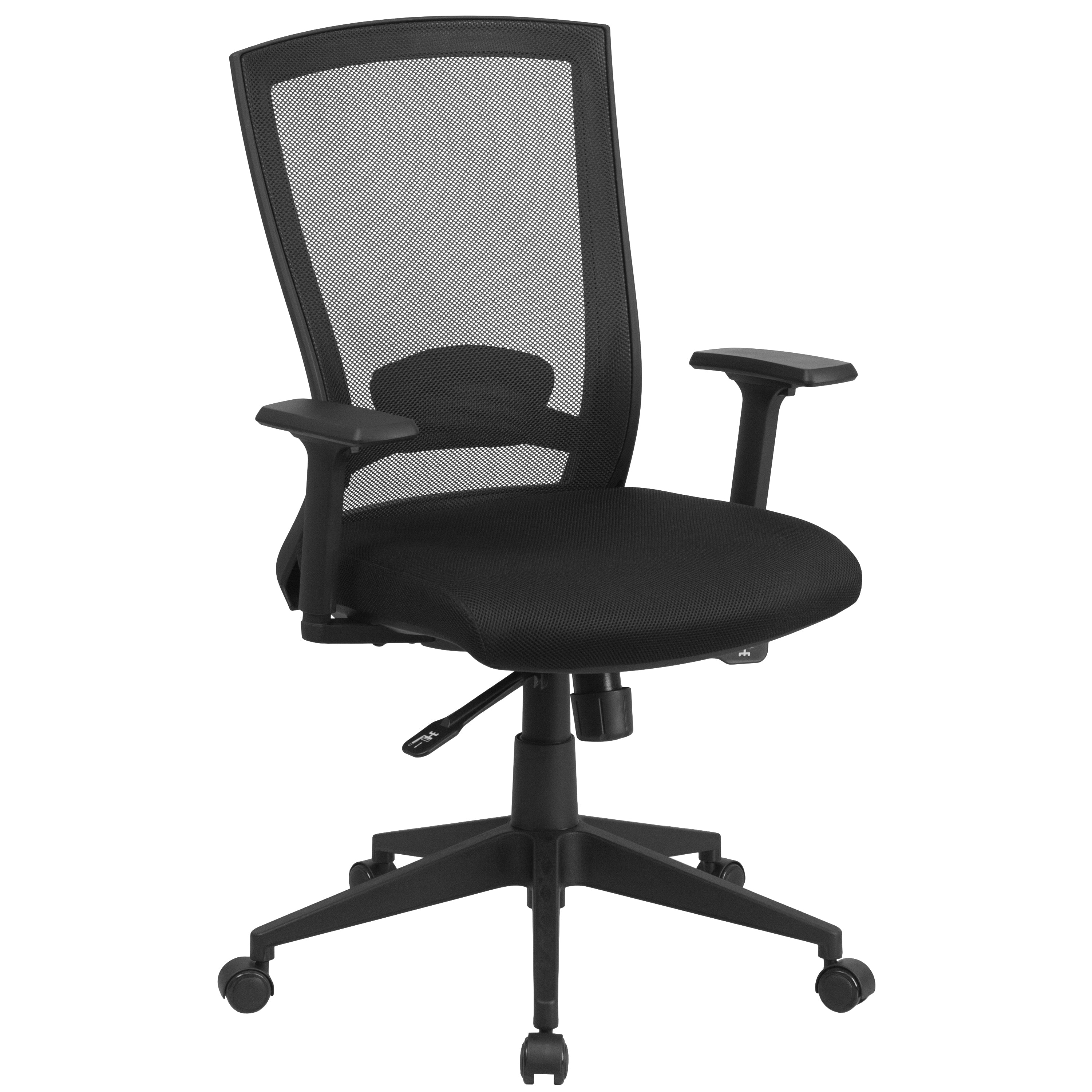 Mid-Back Mesh Executive Swivel Ergonomic Office Chair with Back Angle Adjustment and Adjustable Arms-Office Chair-Flash Furniture-Wall2Wall Furnishings