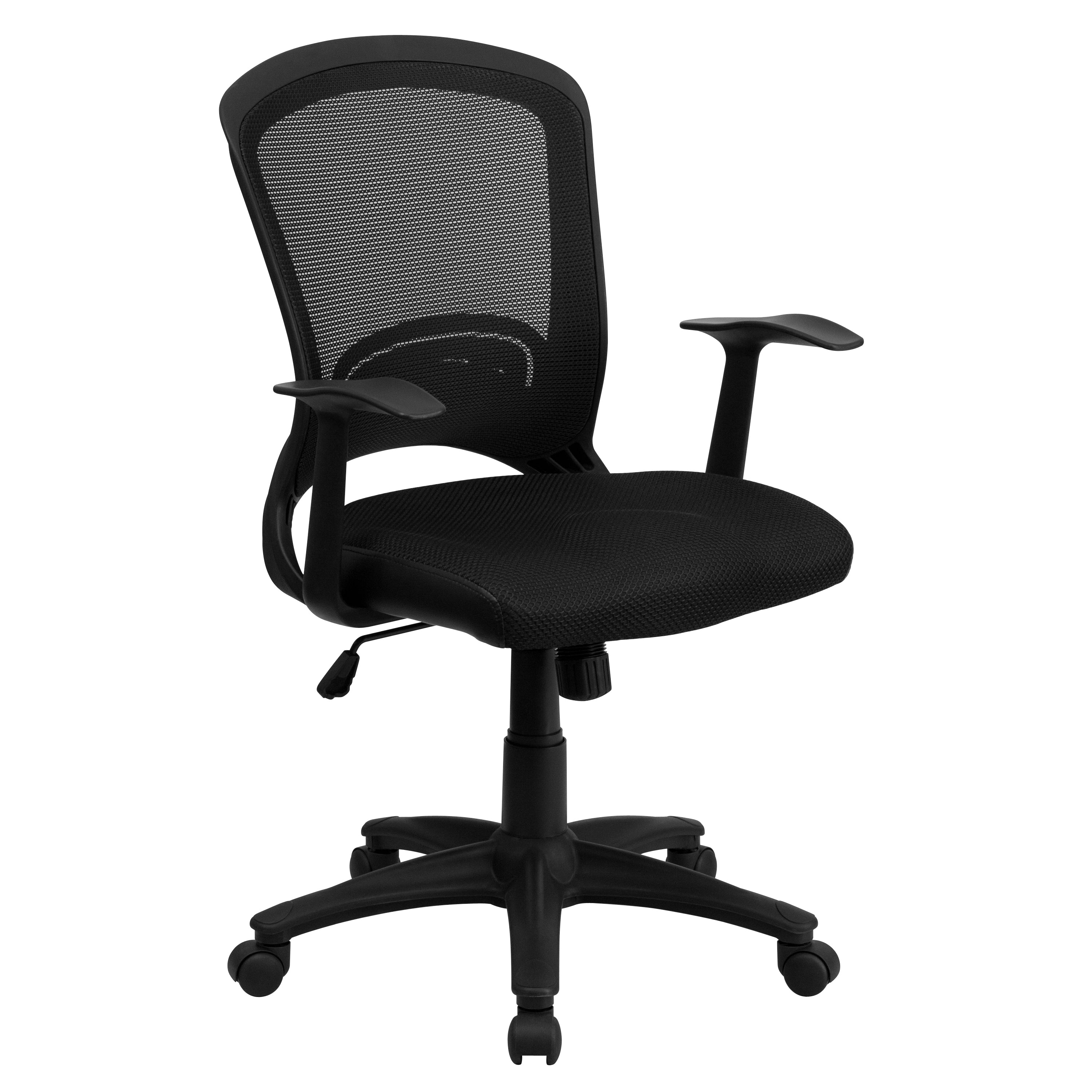 Mid-Back Designer Mesh Swivel Task Office Chair with Arms-Office Chair-Flash Furniture-Wall2Wall Furnishings