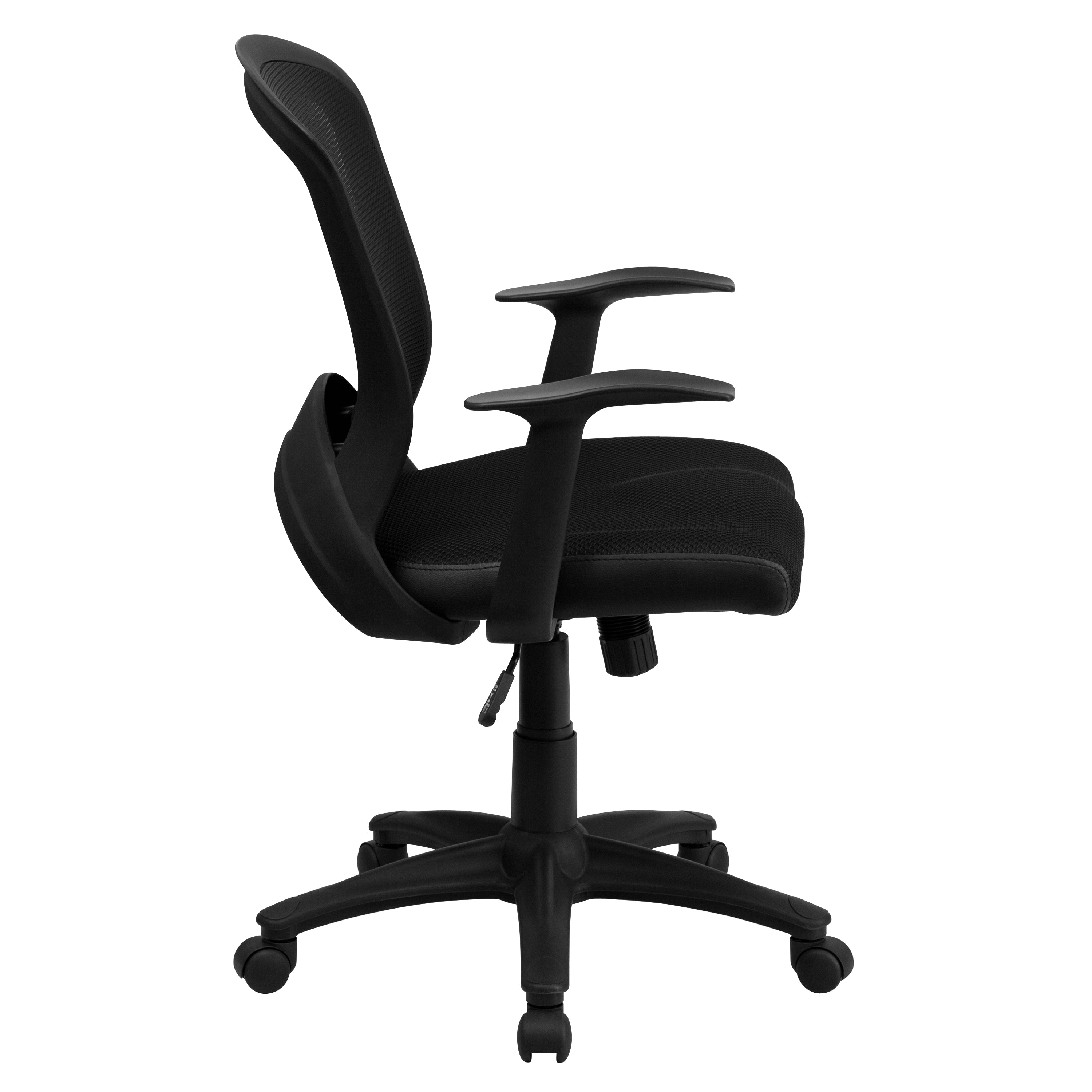 Mid-Back Designer Mesh Swivel Task Office Chair with Arms-Office Chair-Flash Furniture-Wall2Wall Furnishings