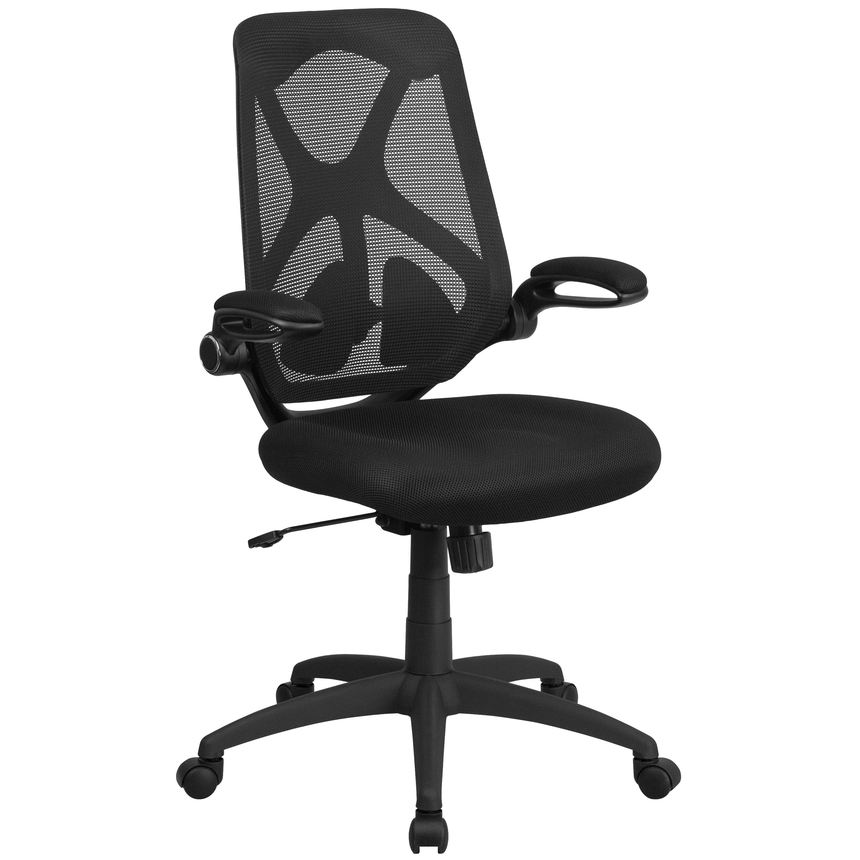 High Back Mesh Executive Swivel Ergonomic Office Chair with Adjustable Lumbar, 2-Paddle Control and Flip-Up Arms-Office Chair-Flash Furniture-Wall2Wall Furnishings
