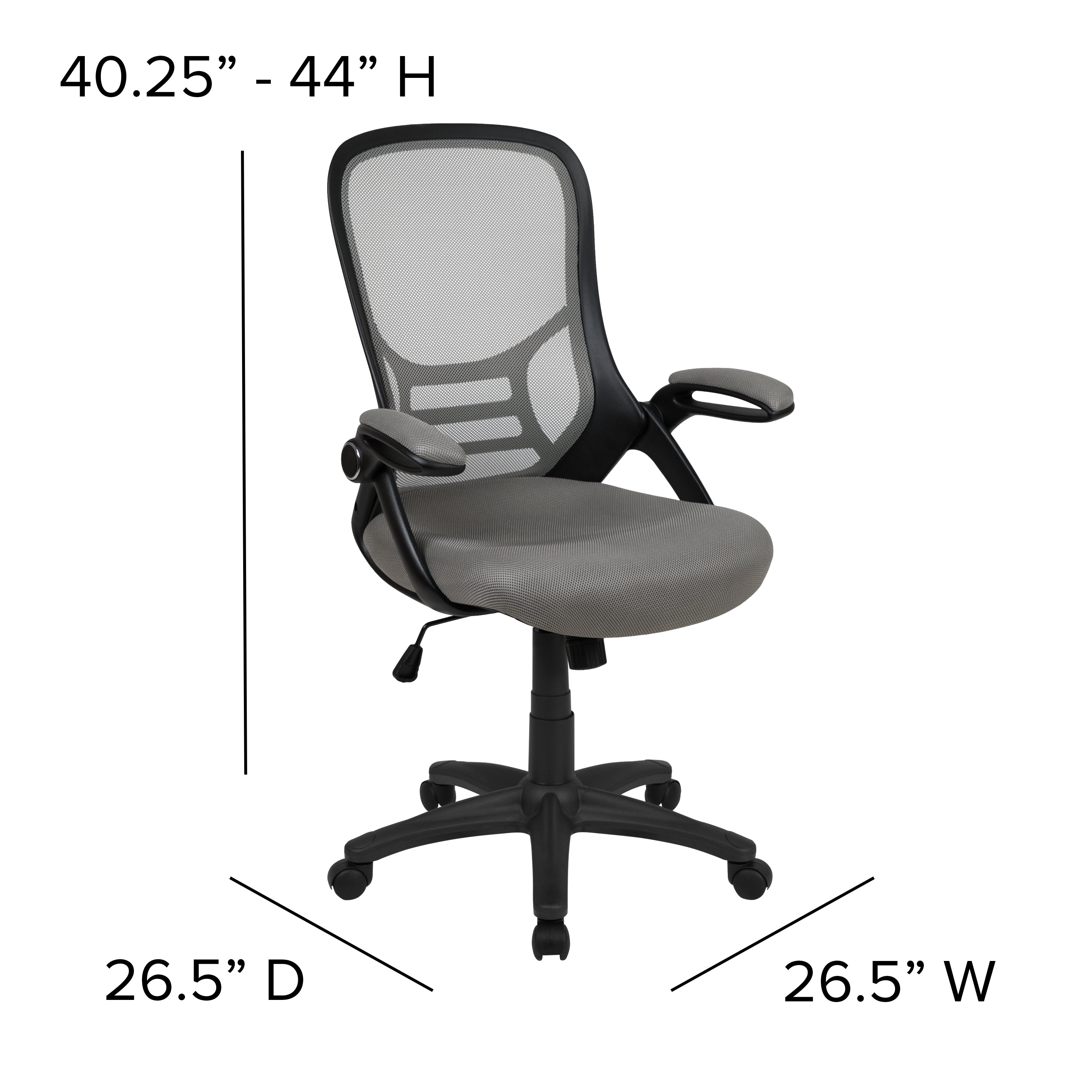 High Back Mesh Ergonomic Swivel Office Chair with Flip-up Arms