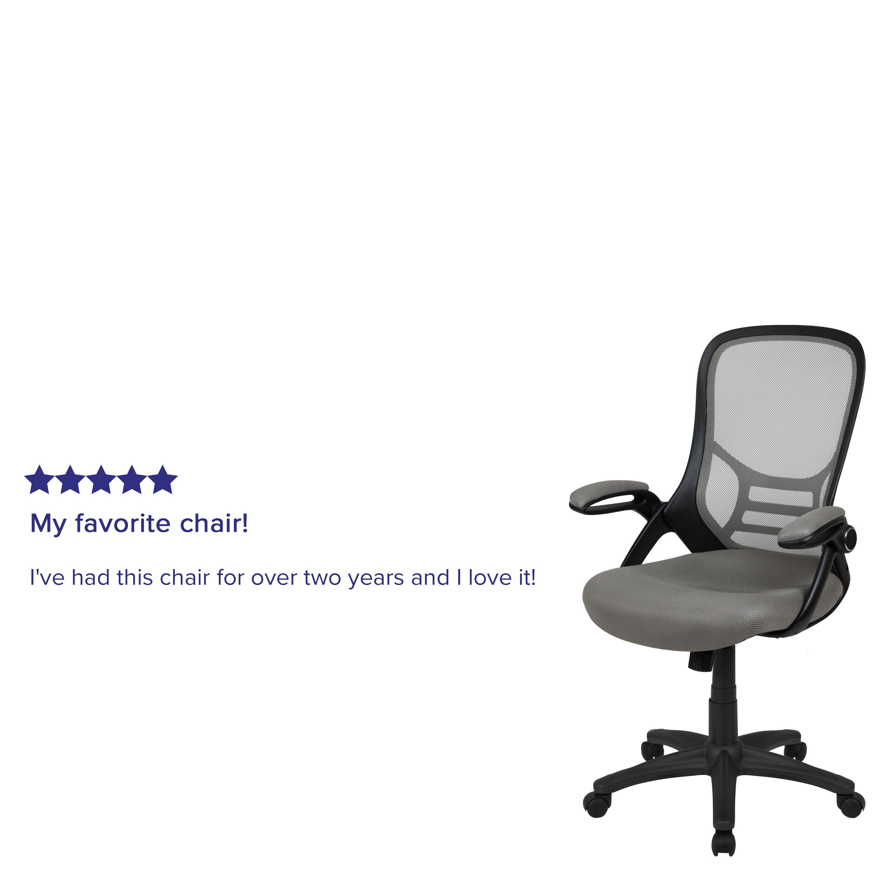 High Back Mesh Ergonomic Swivel Office Chair with Flip-up Arms