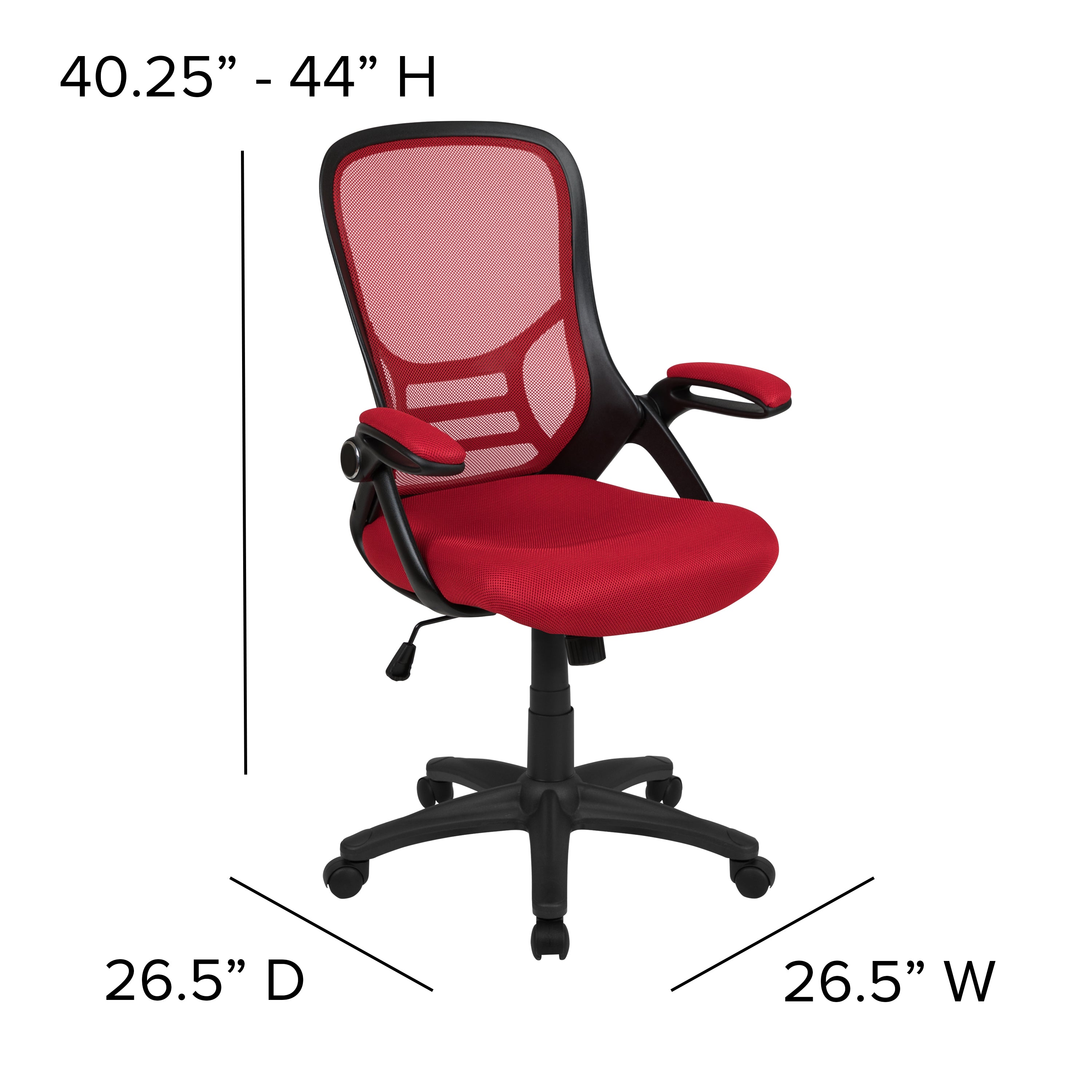 High Back Mesh Ergonomic Swivel Office Chair with Flip-up Arms