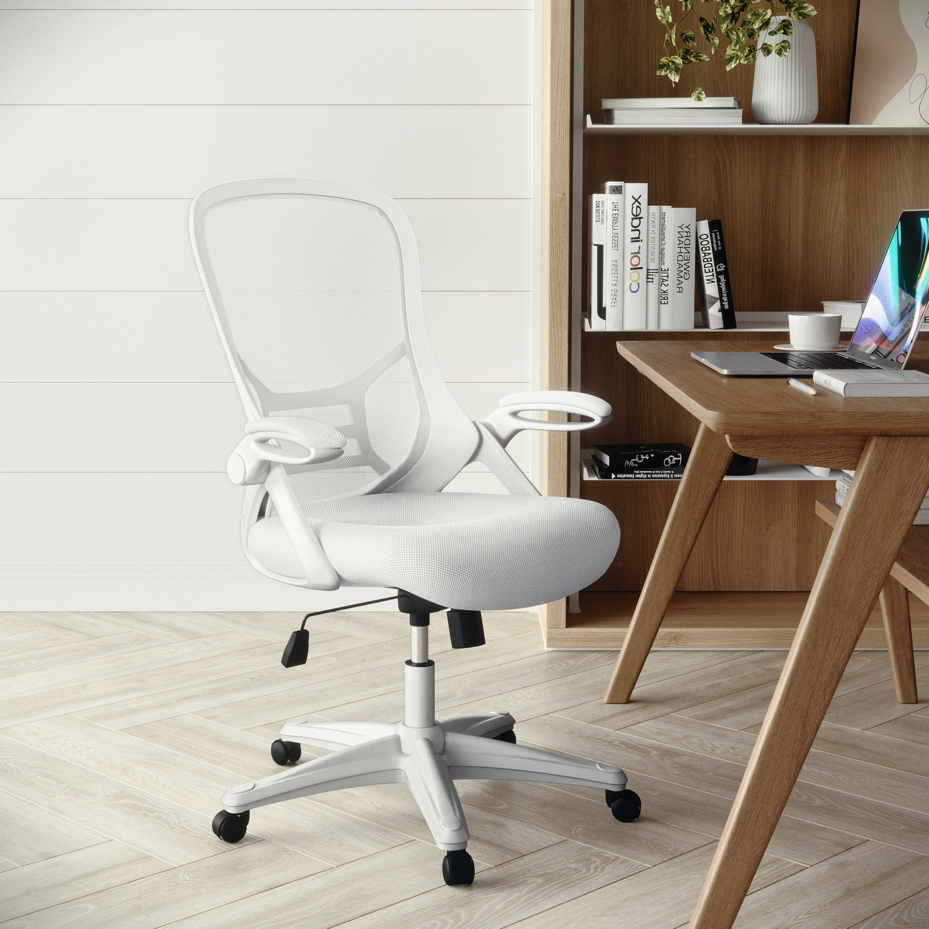 High Back Mesh Ergonomic Swivel Office Chair with Flip-up Arms