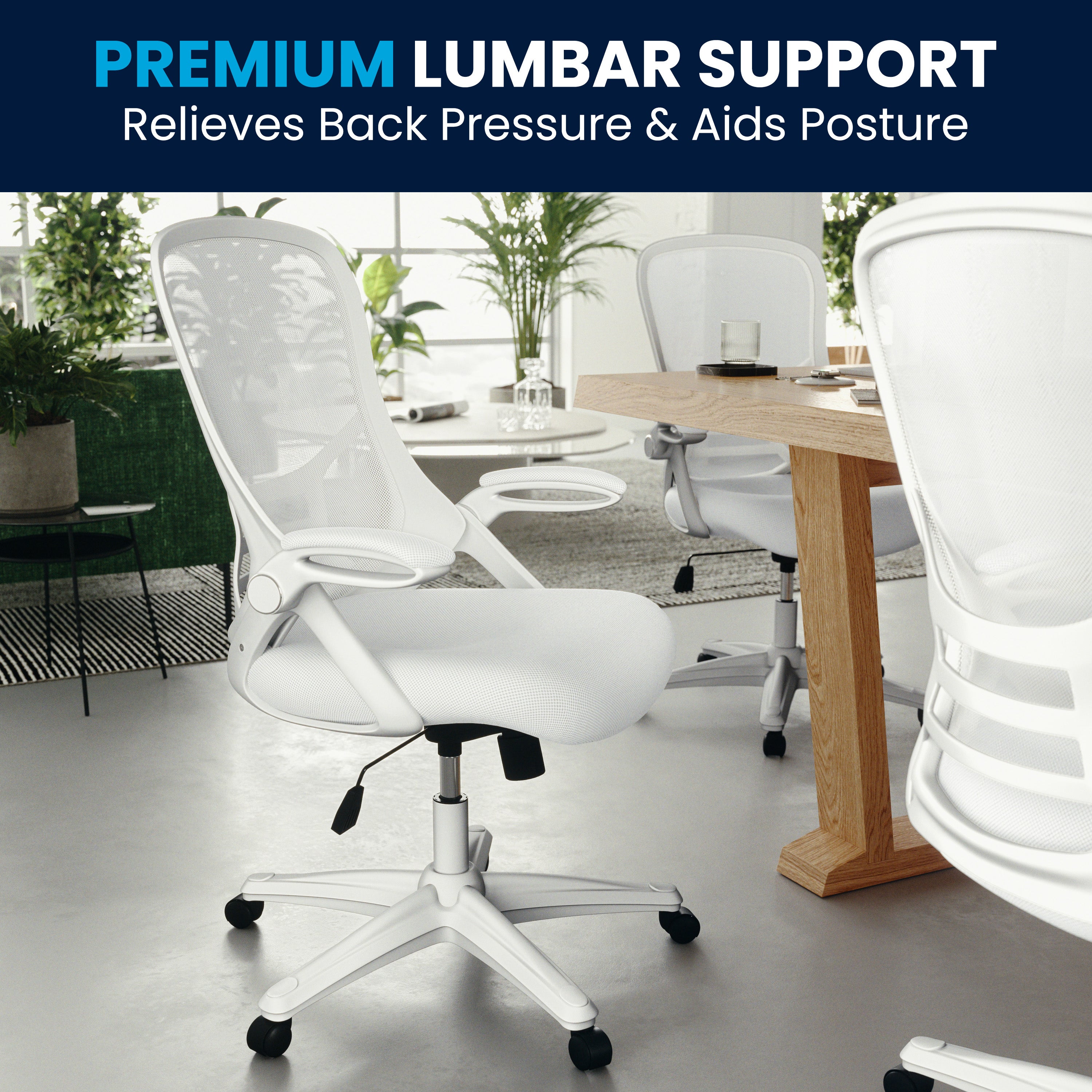 High Back Mesh Ergonomic Swivel Office Chair with Flip-up Arms