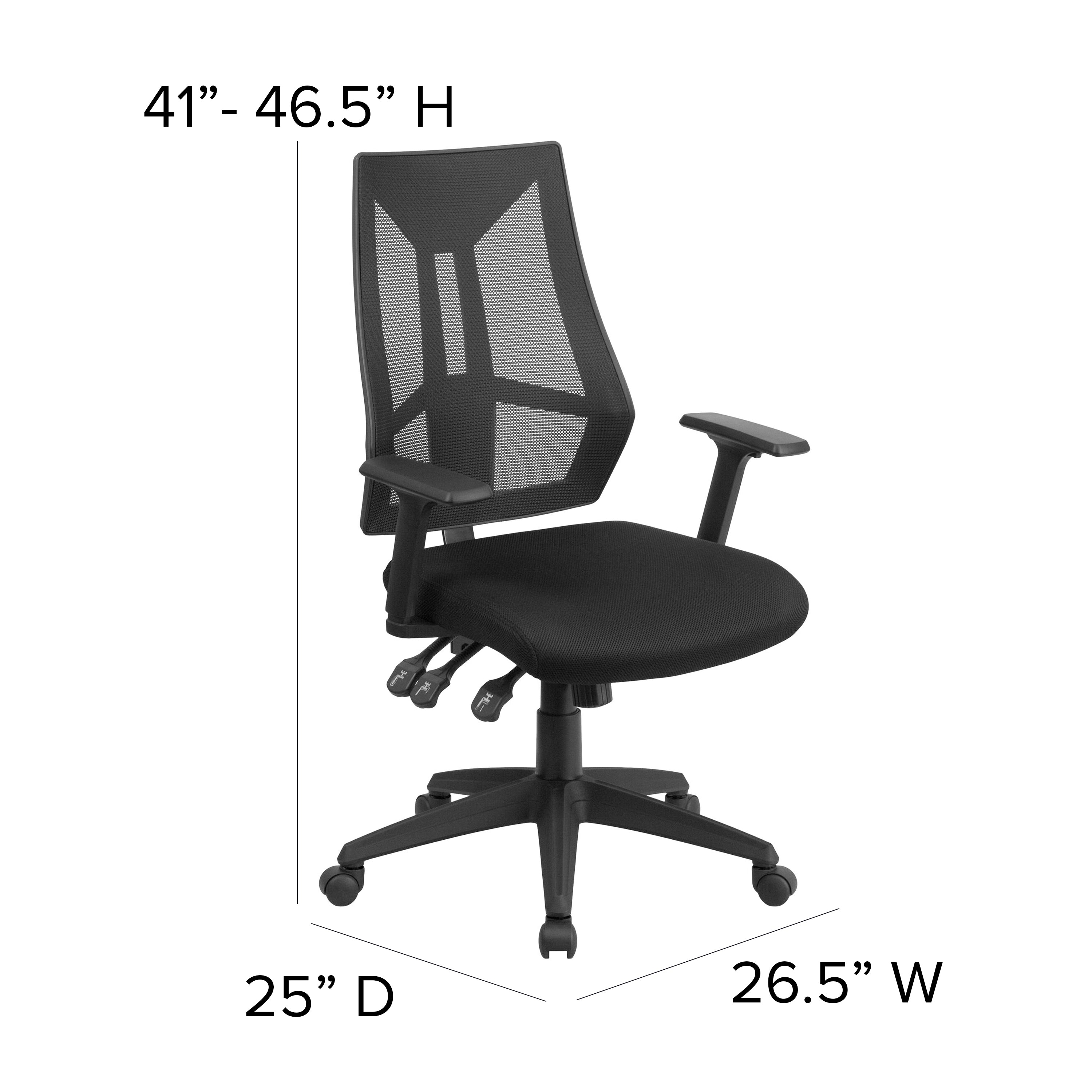 High Back Mesh Multifunction Swivel Ergonomic Task Office Chair with Adjustable Arms