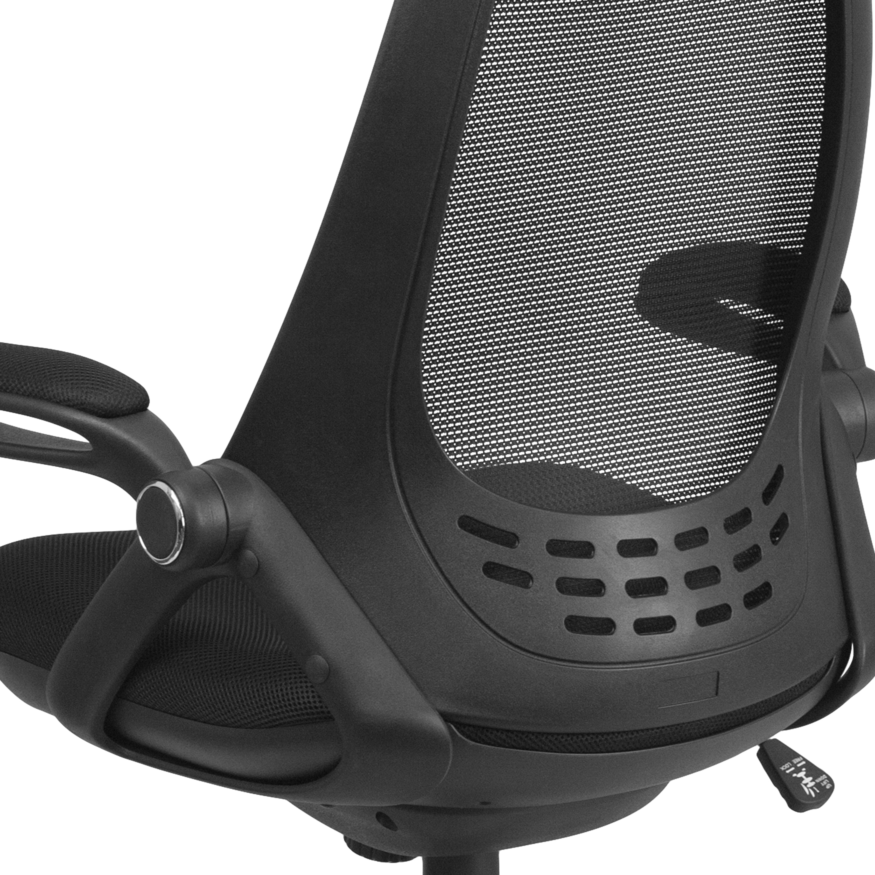 High Back Mesh Executive Swivel Office Chair with Flip-Up Arms