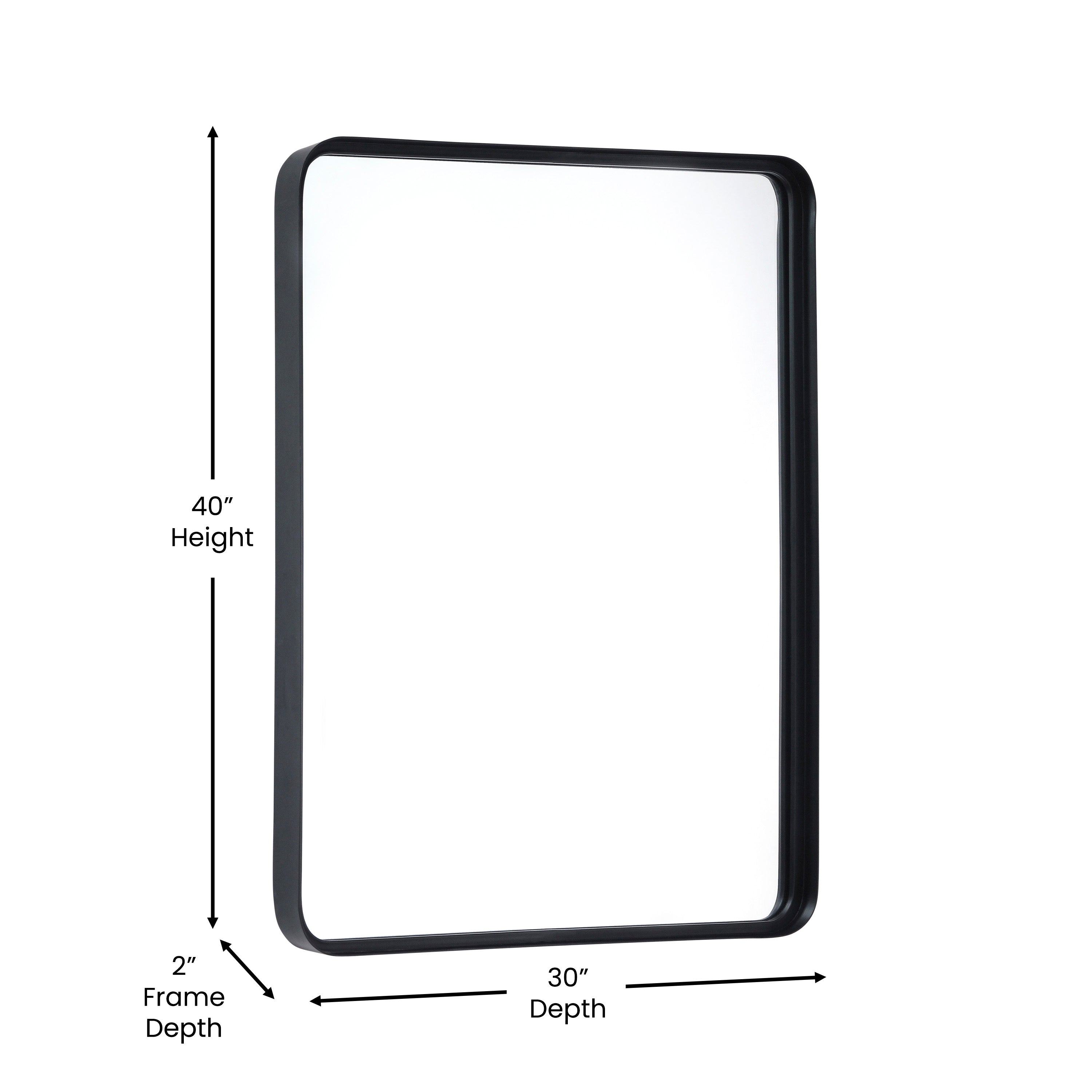 Ava Metal Deep Framed Wall Mirror - Large Accent Mirror for Bathroom, Entryway, Dining Room, & Living Room-Mirror-Flash Furniture-Wall2Wall Furnishings