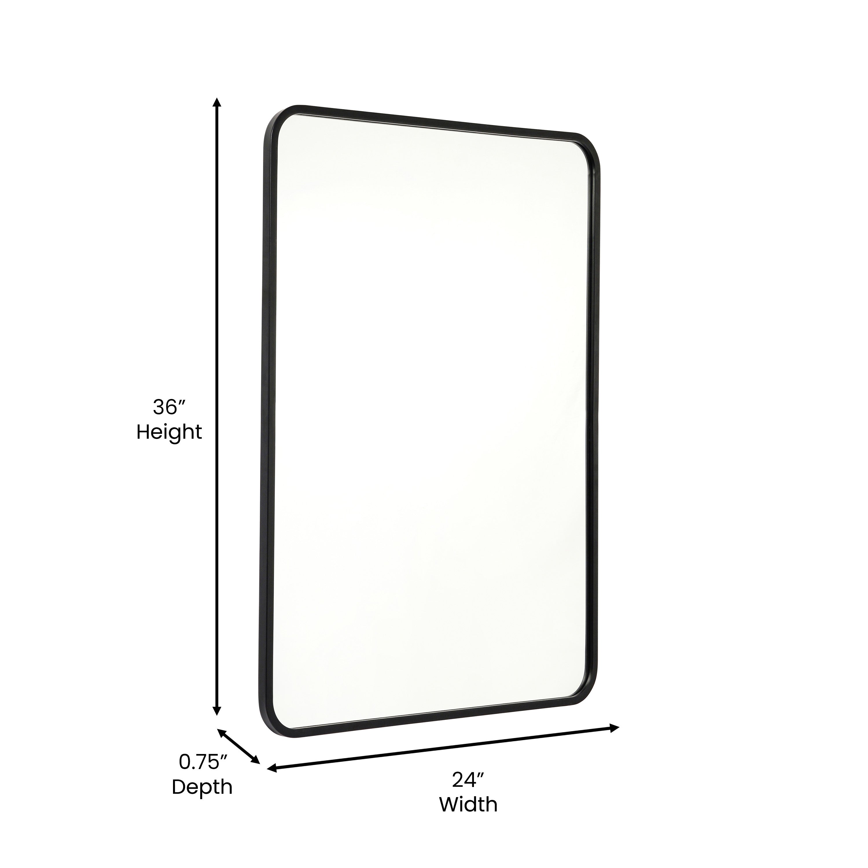 Jada Decorative Wall Mirror - Rounded Corners, Bathroom & Living Room Glass Mirror Hangs Horizontal Or Vertical