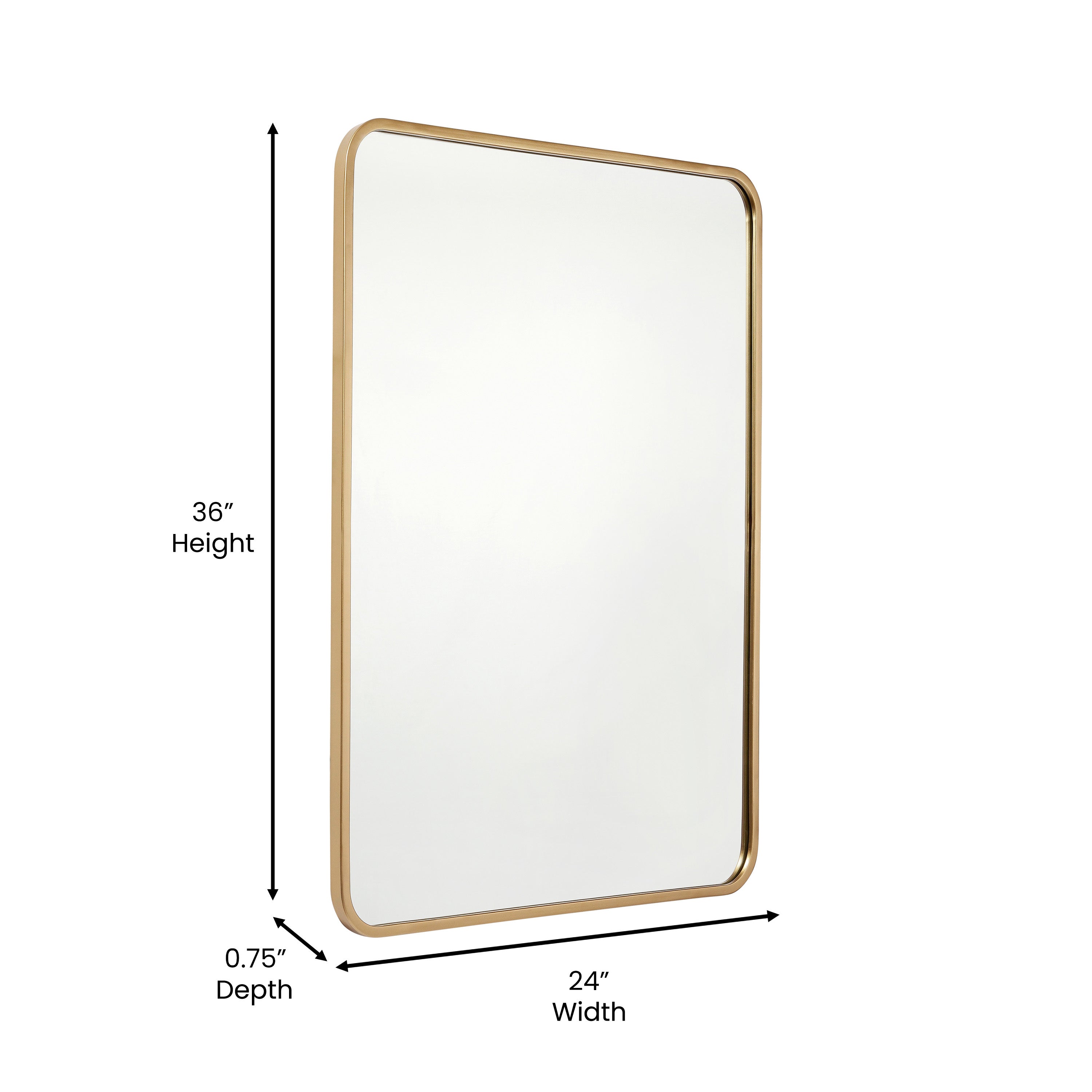 Jada Decorative Wall Mirror - Rounded Corners, Bathroom & Living Room Glass Mirror Hangs Horizontal Or Vertical