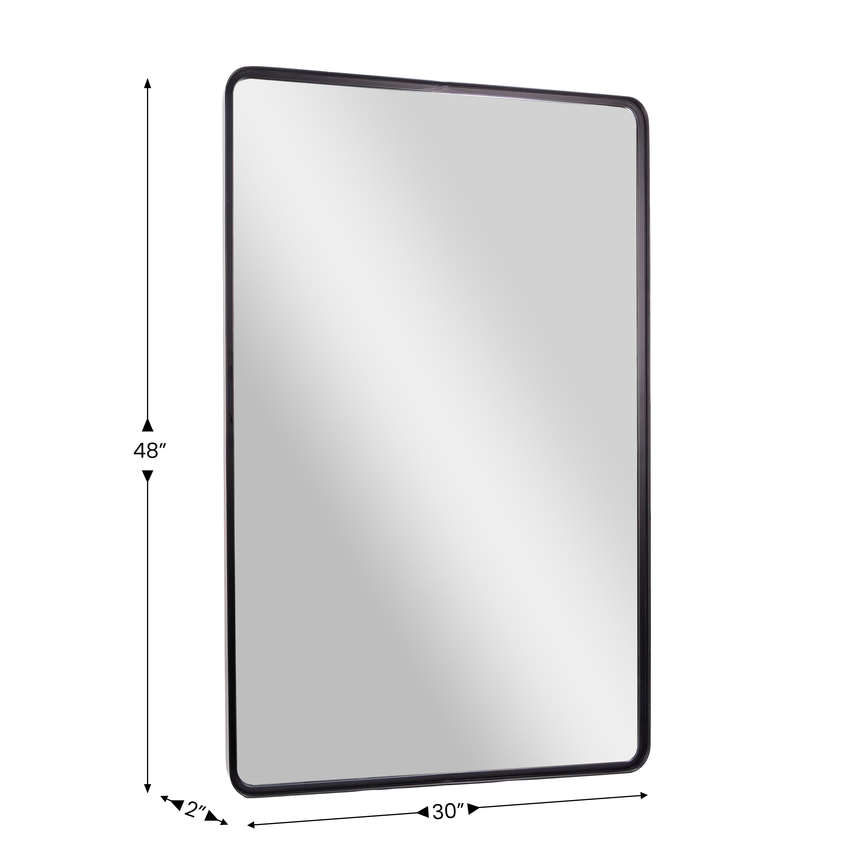 Ava Metal Deep Framed Wall Mirror - Large Accent Mirror for Bathroom, Entryway, Dining Room, & Living Room