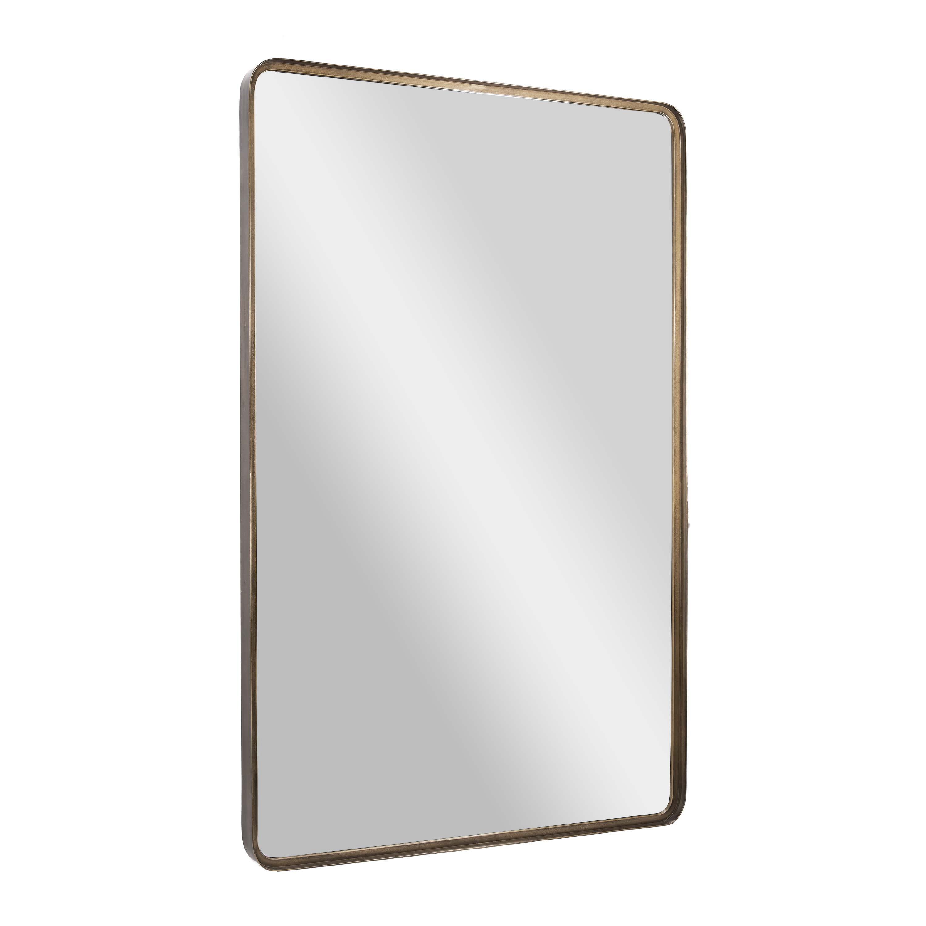 Ava Metal Deep Framed Wall Mirror - Large Accent Mirror for Bathroom, Entryway, Dining Room, & Living Room