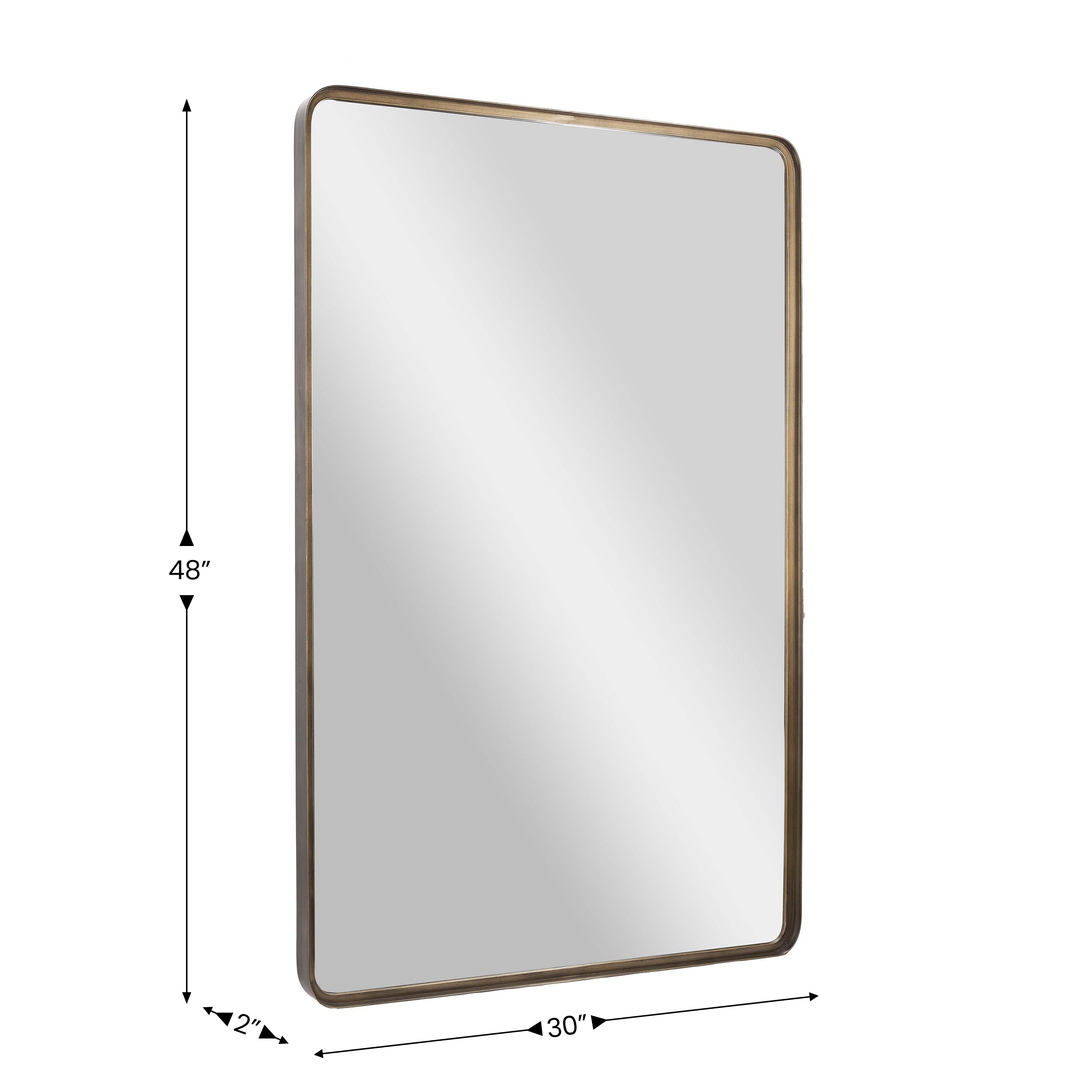 Ava Metal Deep Framed Wall Mirror - Large Accent Mirror for Bathroom, Entryway, Dining Room, & Living Room