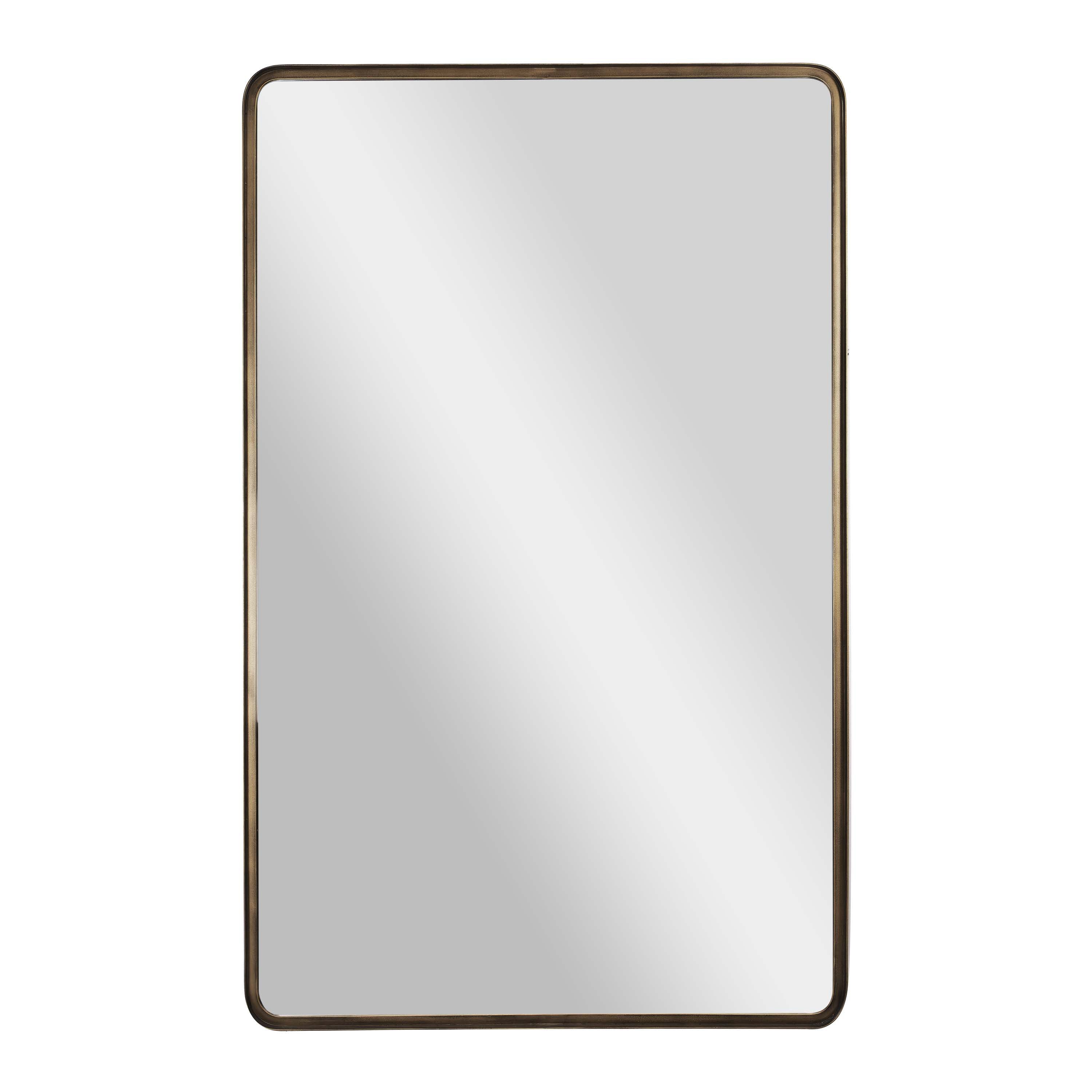 Ava Metal Deep Framed Wall Mirror - Large Accent Mirror for Bathroom, Entryway, Dining Room, & Living Room