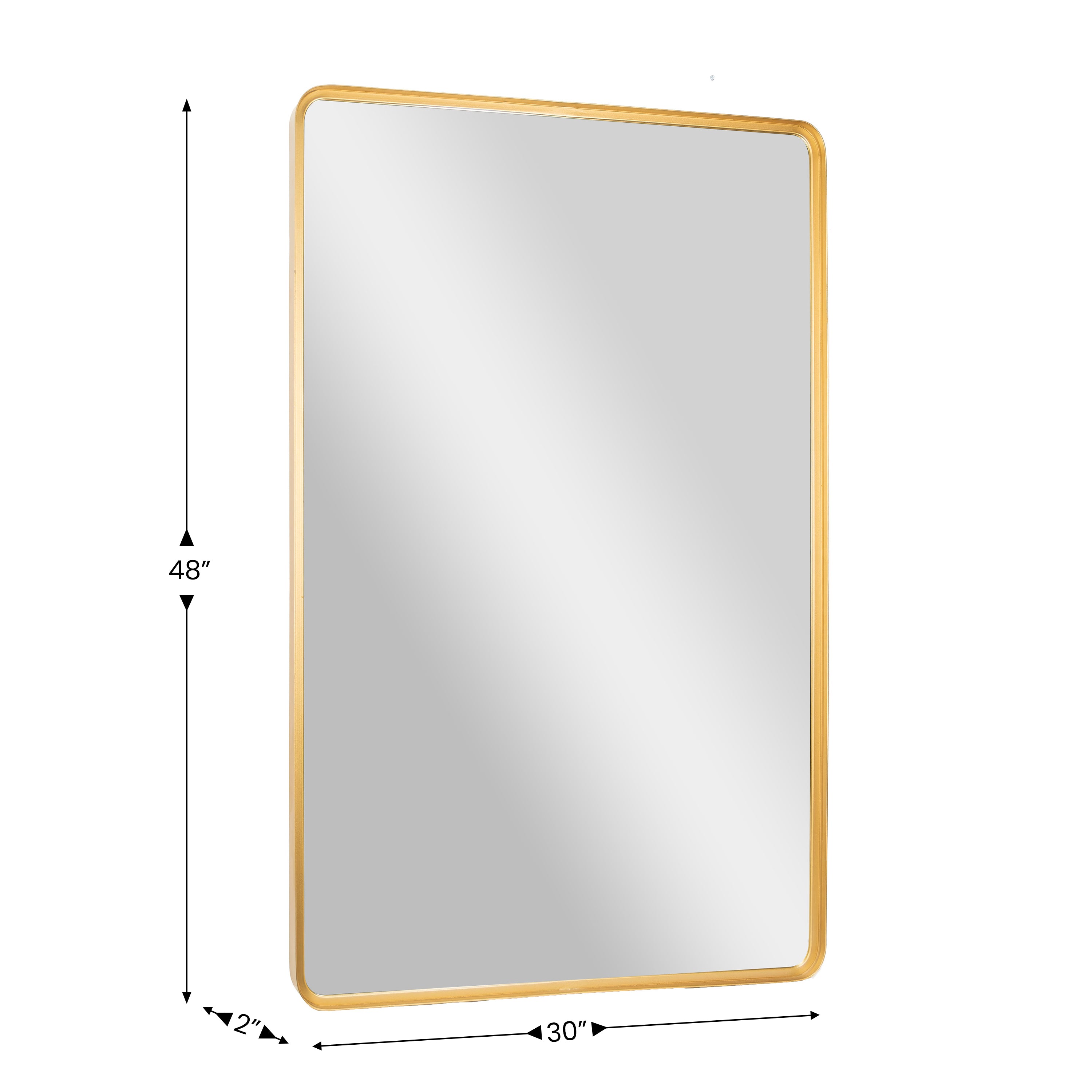 Ava Metal Deep Framed Wall Mirror - Large Accent Mirror for Bathroom, Entryway, Dining Room, & Living Room